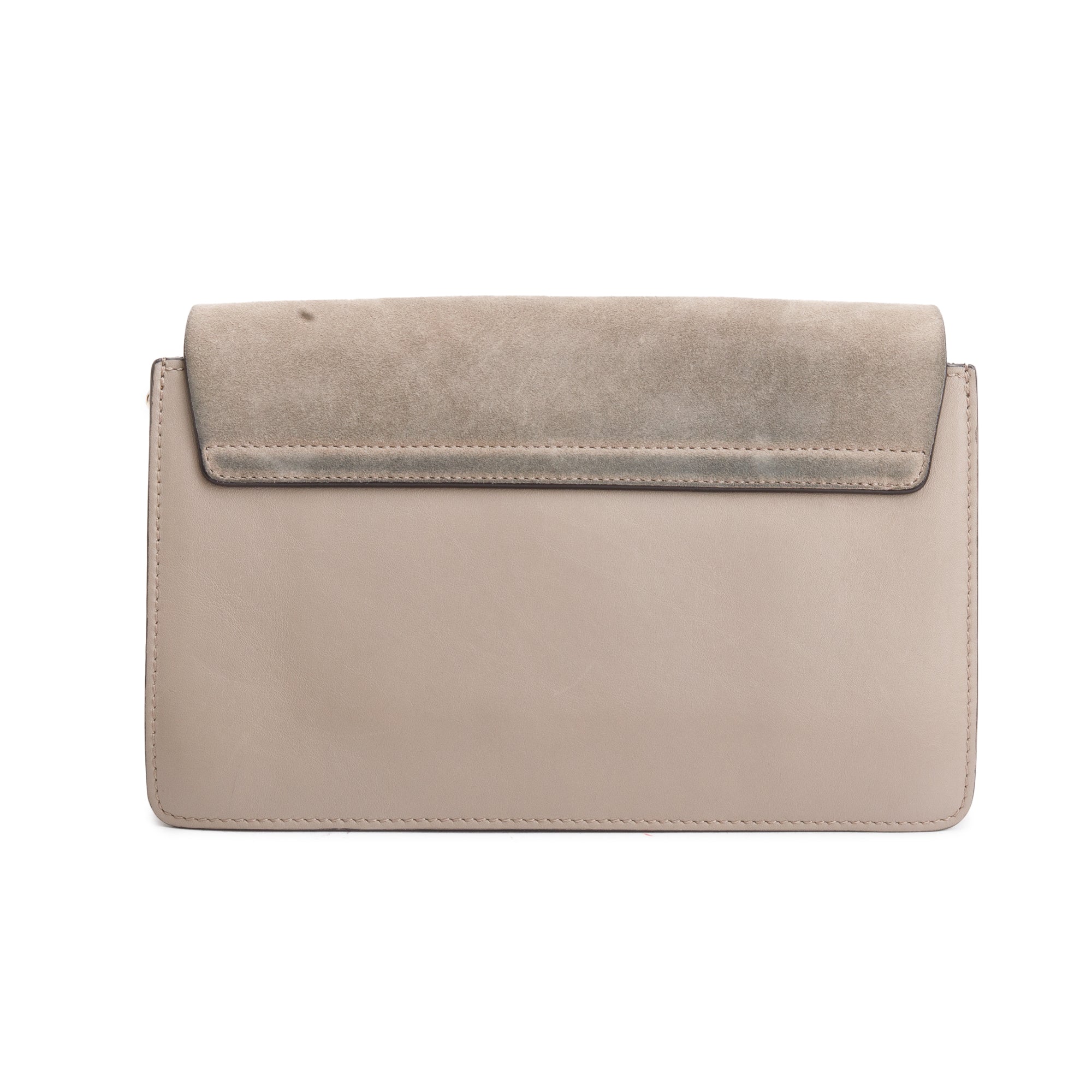 Chloe Taupe Suede & Calfskin Leather Small Faye Shoulder Bag