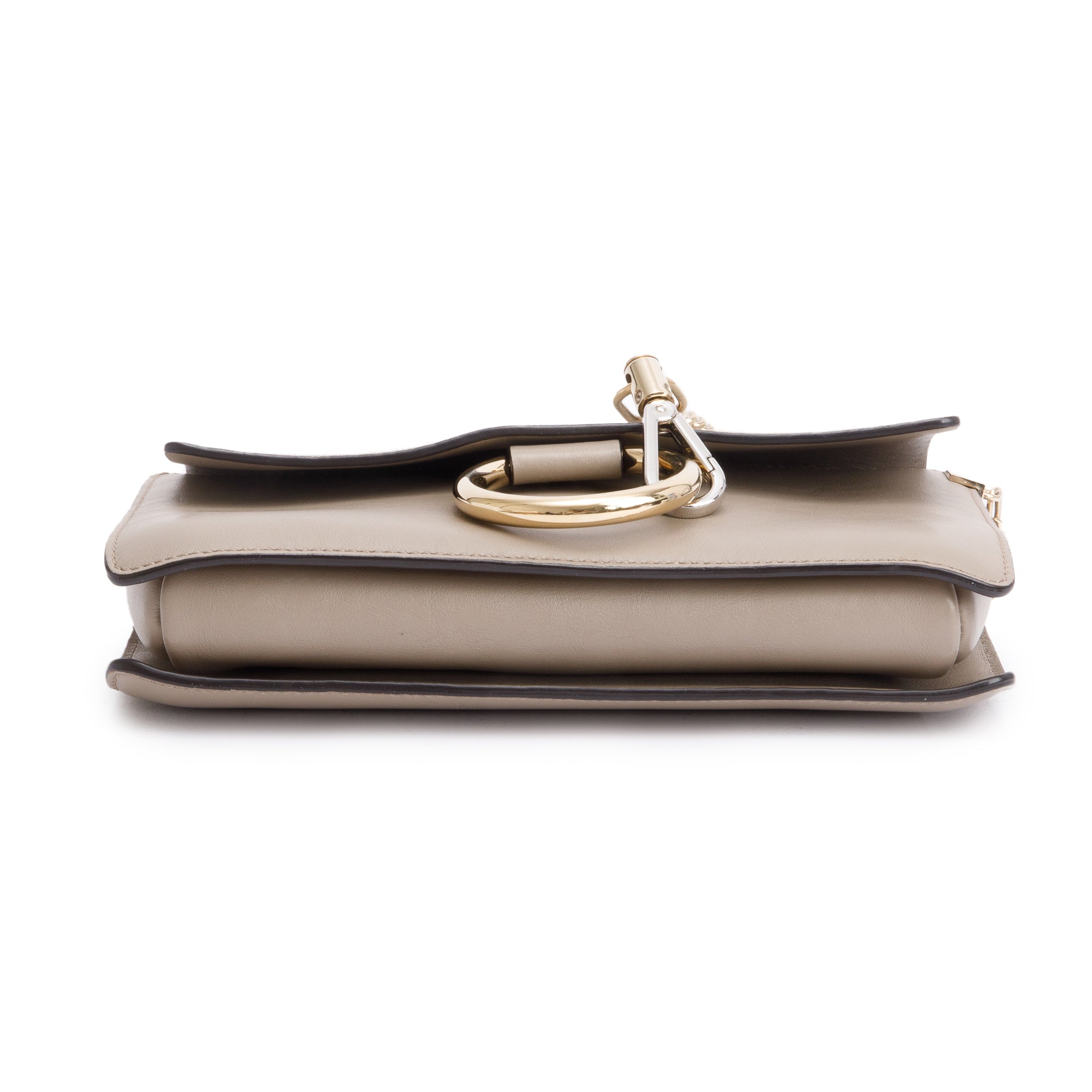 Chloe Taupe Suede & Calfskin Leather Small Faye Shoulder Bag