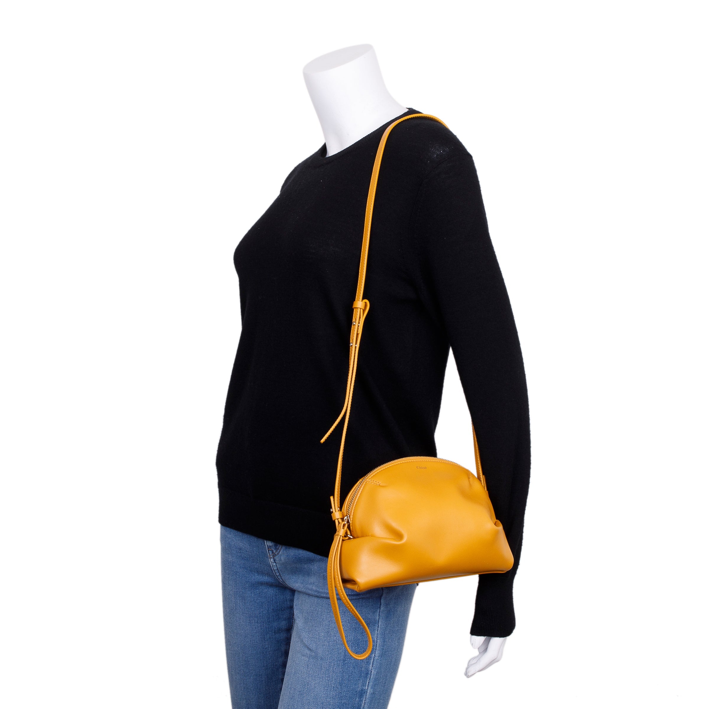 Chloe Yellow Calfskin Leather Mini Judy Crossbody Bag w/ Authenticity Card