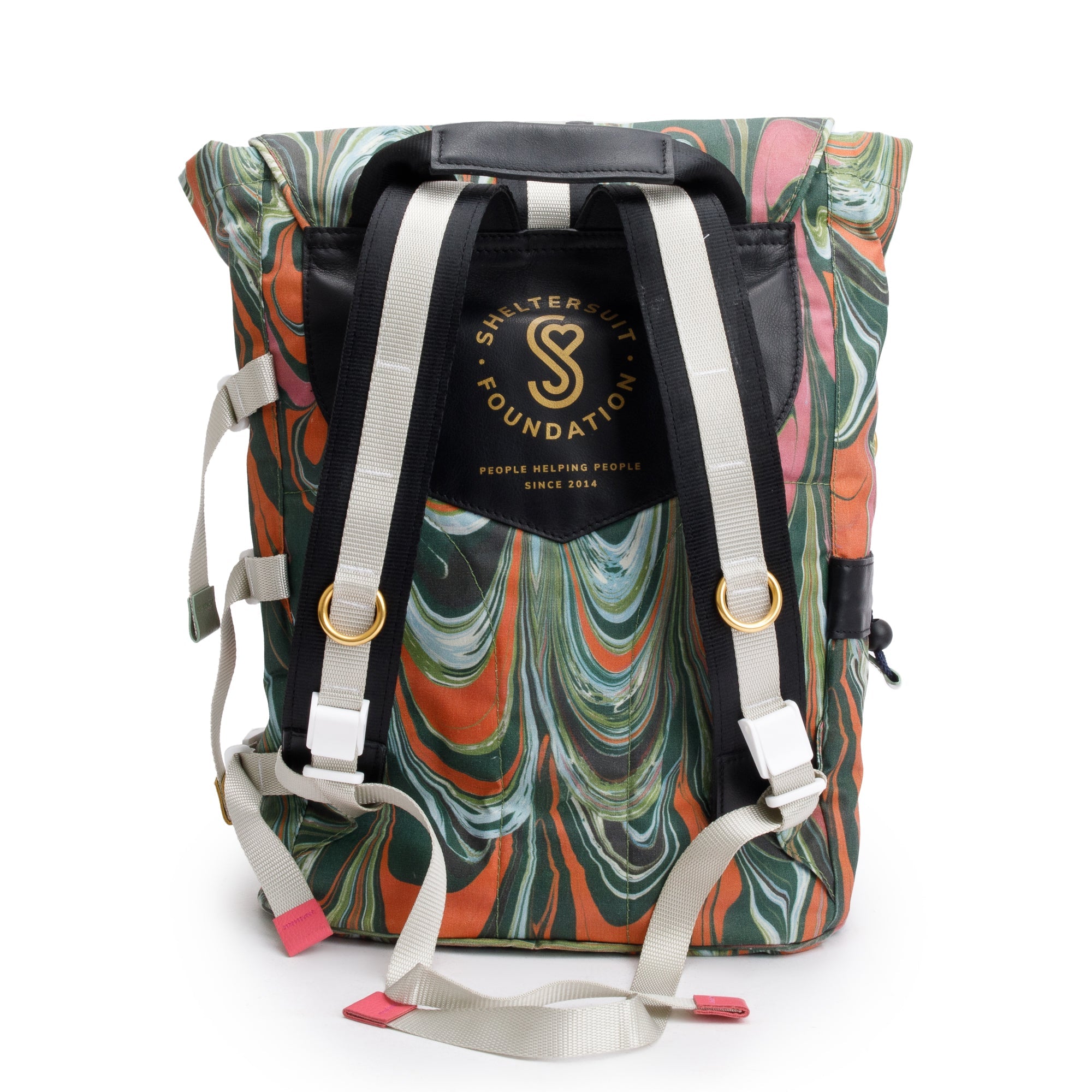 Chloe x Sheltersuit Multicolor Print Canvas Leather Trimmed Deep Ocean Backpack