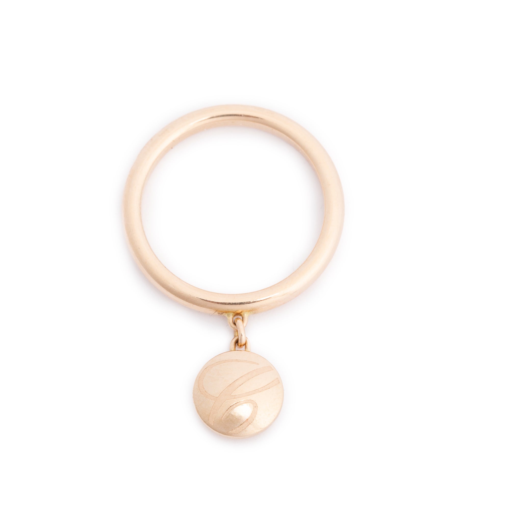 Chopard 18k Rose Gold Chopardissimo Round Dangle Band Ring, Size 6.5