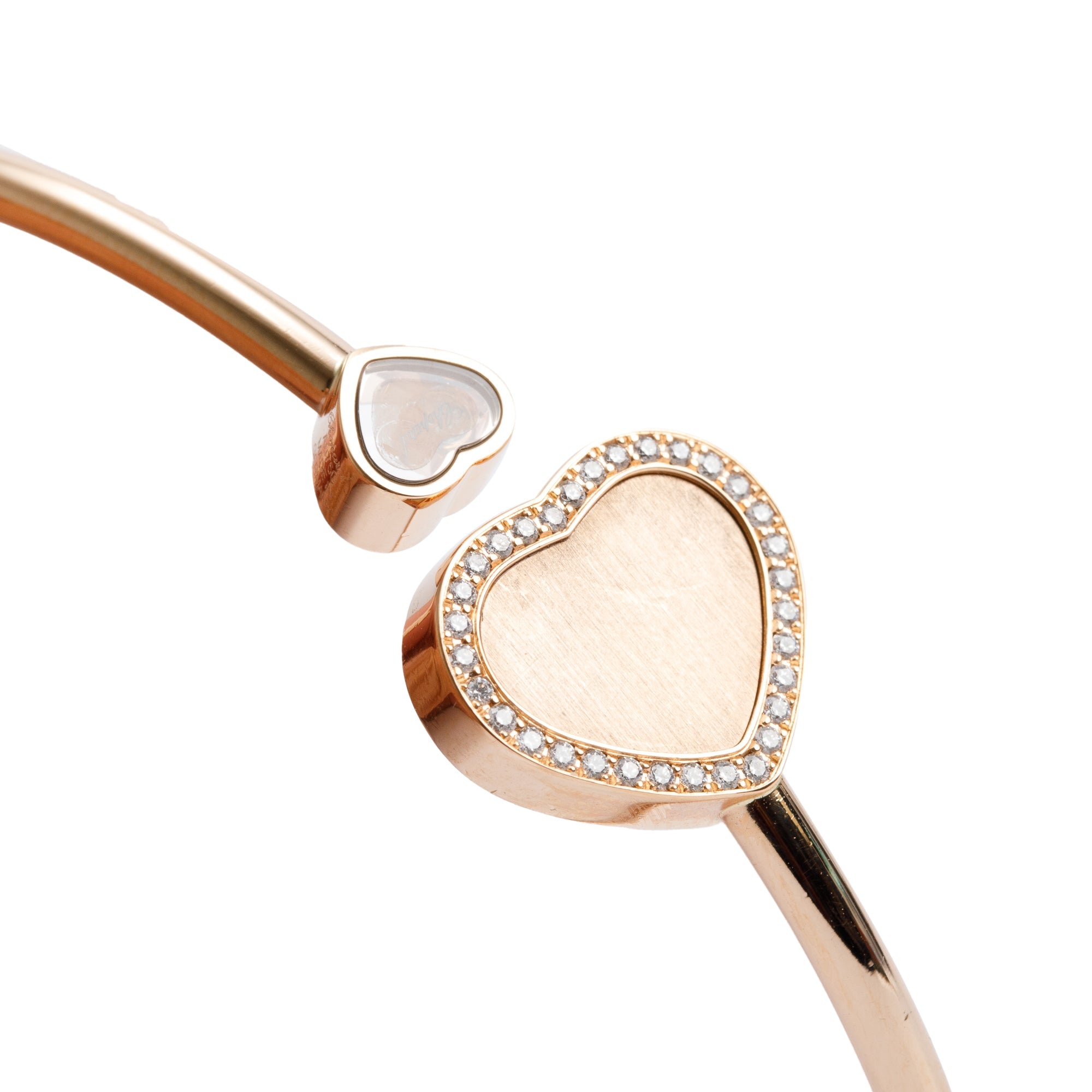 Chopard 18k Rose Gold Diamond James Bond 007 Happy Hearts Bangle w/ Box & Receipt