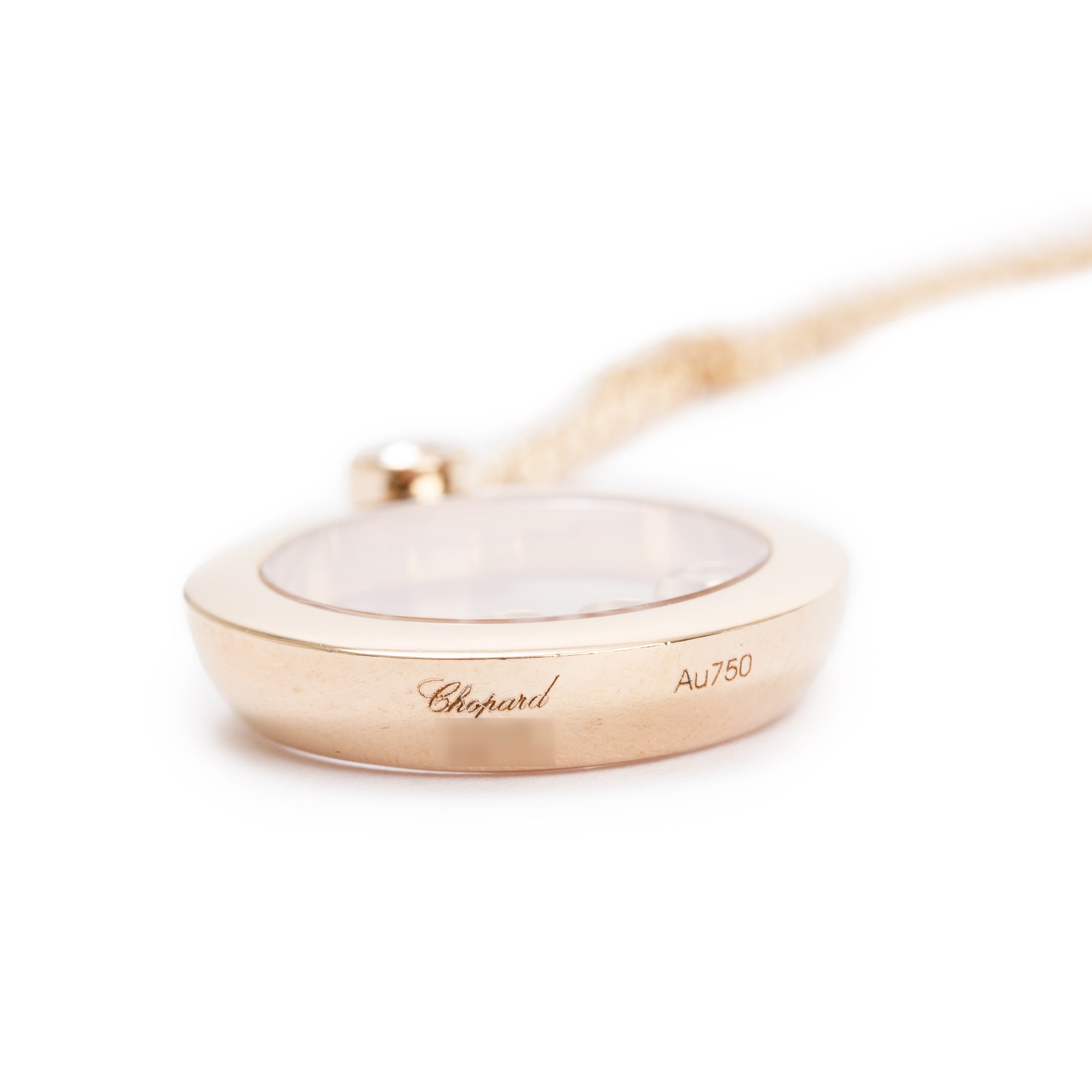 Chopard 18k Rose Gold Happy Diamond Icons Round Pendant Necklace