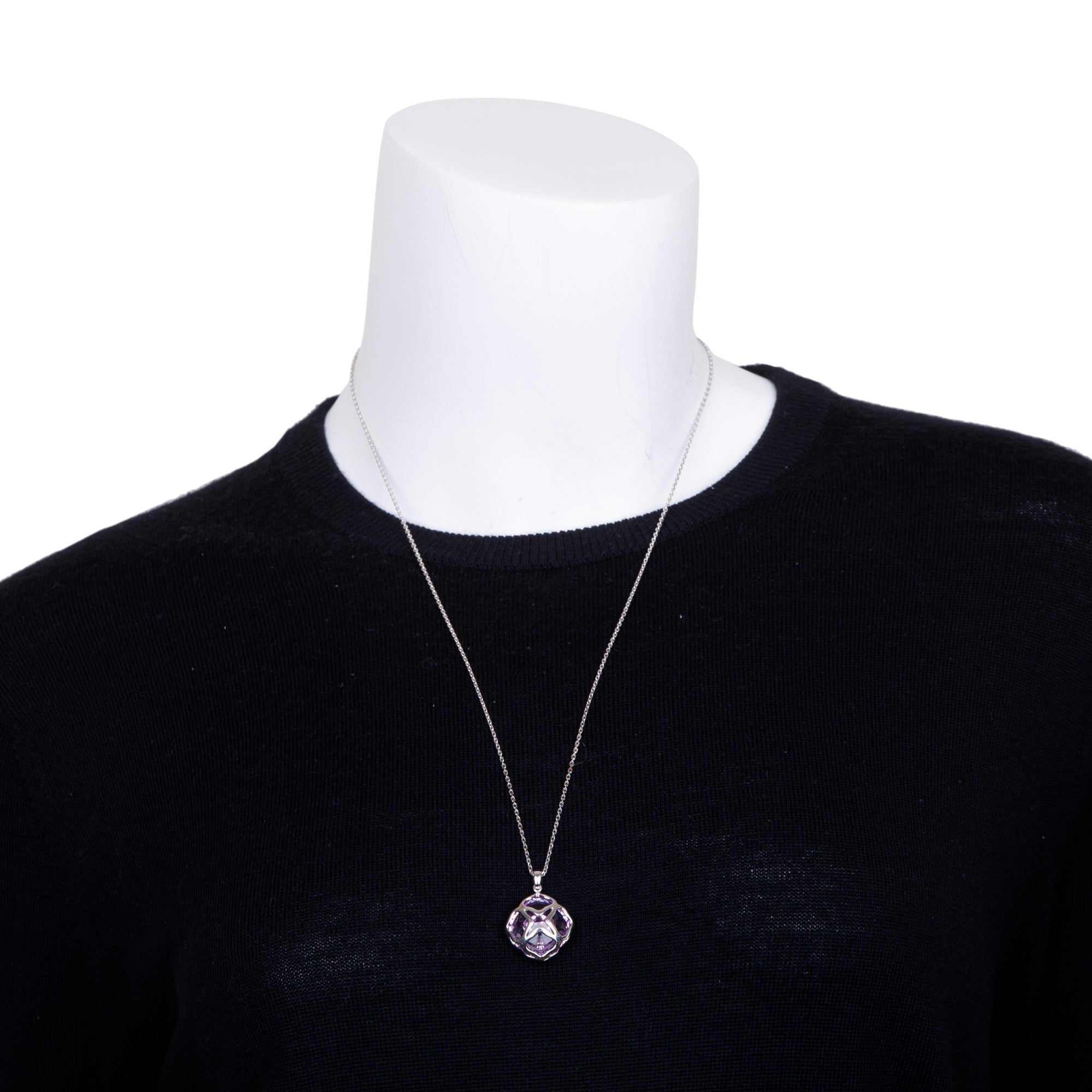 Chopard 18k White Gold Amethyst Imperiale Pendant Necklace