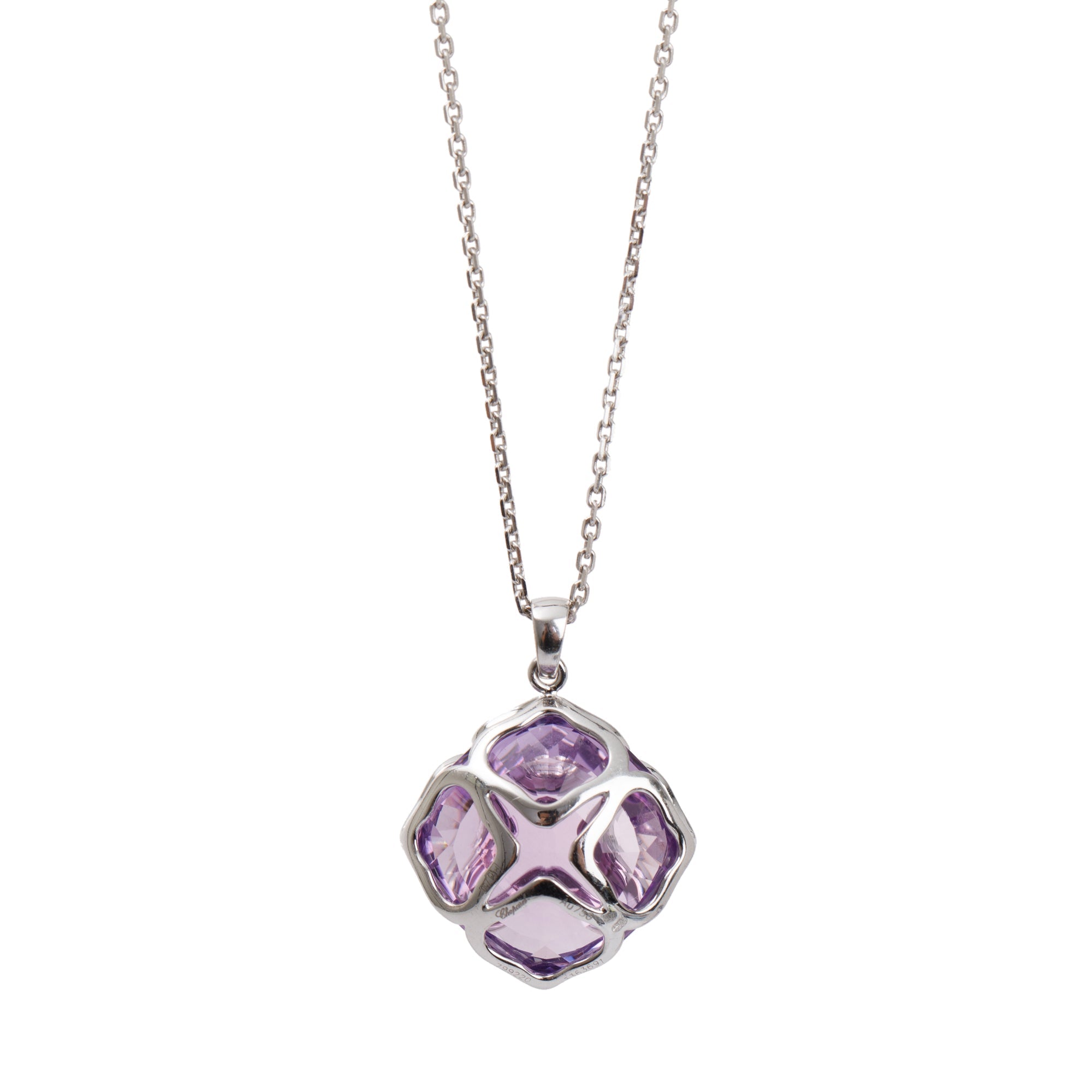 Chopard 18k White Gold Amethyst Imperiale Pendant Necklace