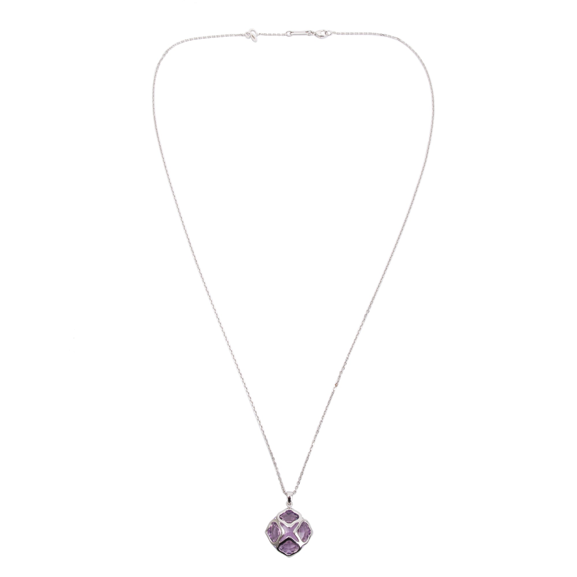 Chopard 18k White Gold Amethyst Imperiale Pendant Necklace