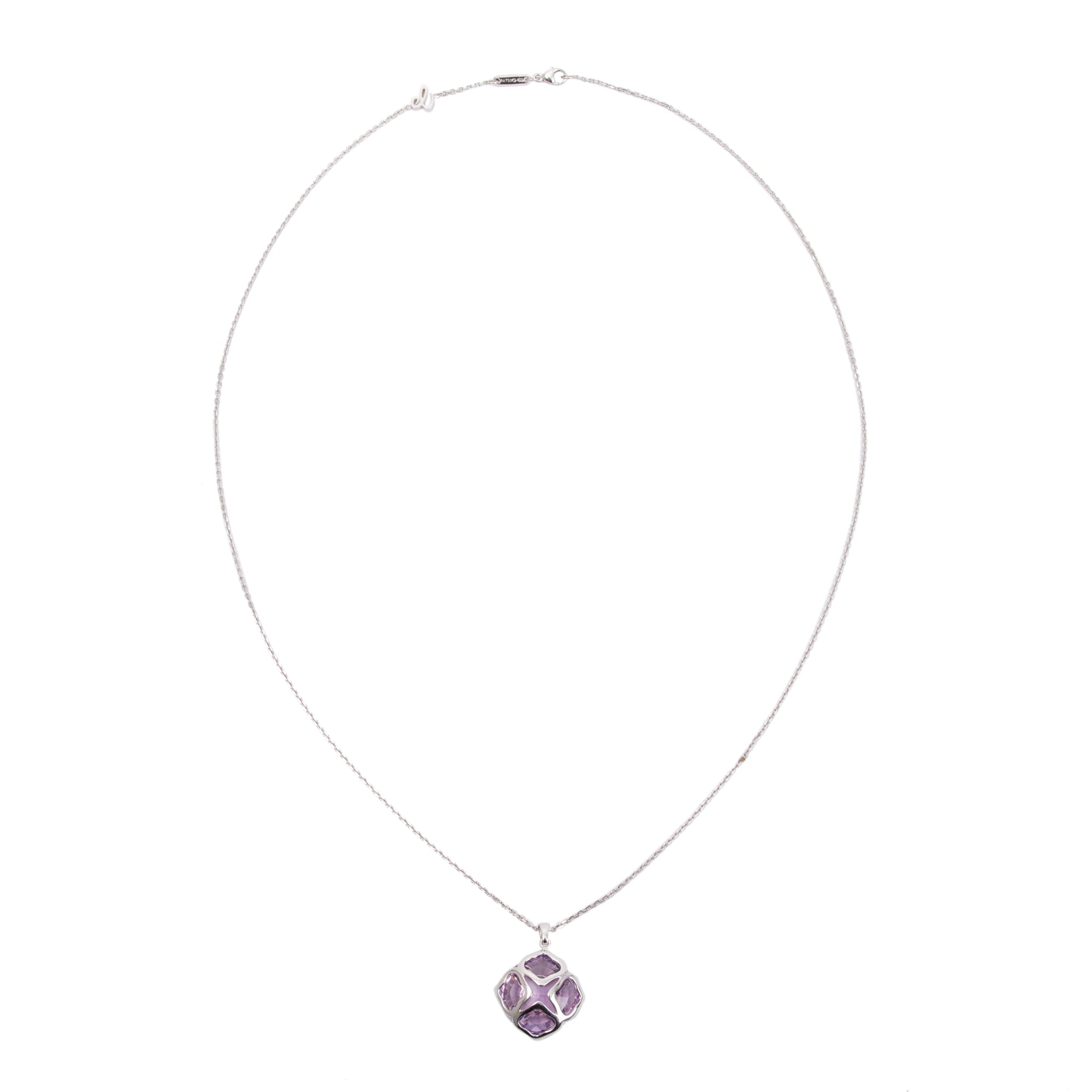 Chopard 18k White Gold Amethyst Imperiale Pendant Necklace