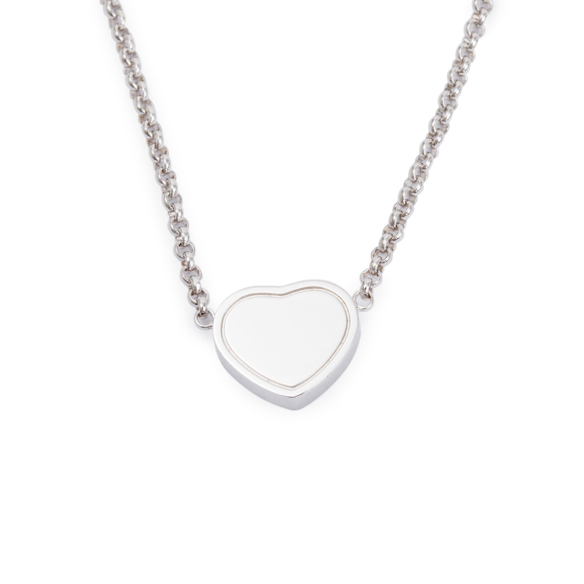 Chopard 18k White Gold Diamond My Happy Hearts Pendant Necklace