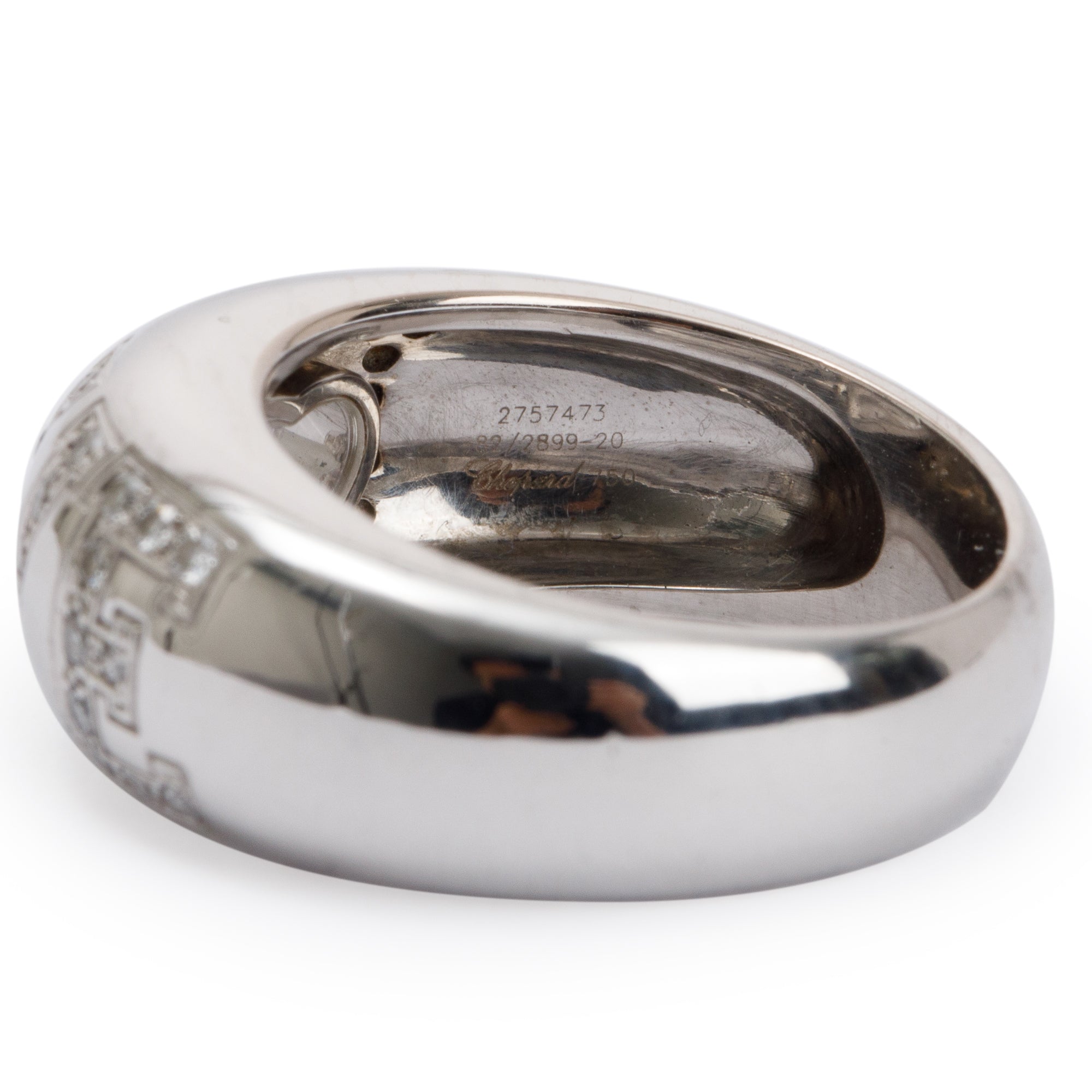 Chopard 18k White Gold Happy Diamond Love Ring, Size 5.25