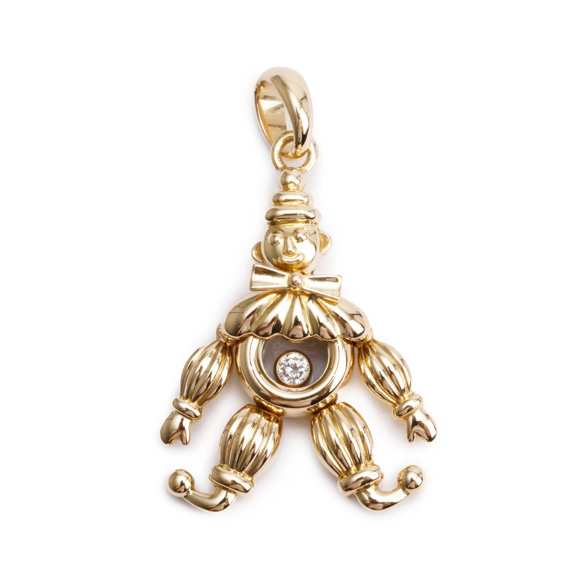 Chopard 18k Yellow Gold Diamond Happy Clown Charm Pendant