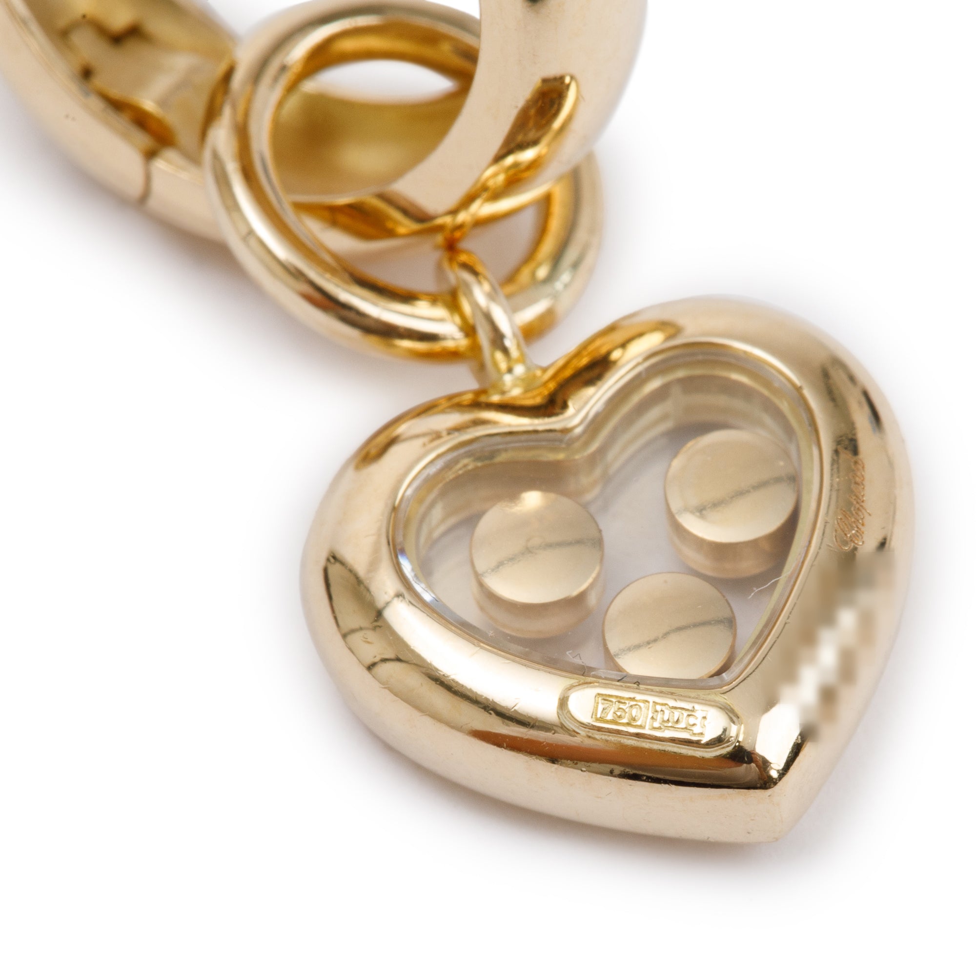 Chopard 18k Yellow Gold Happy Diamond Icons Heart Drop Earrings