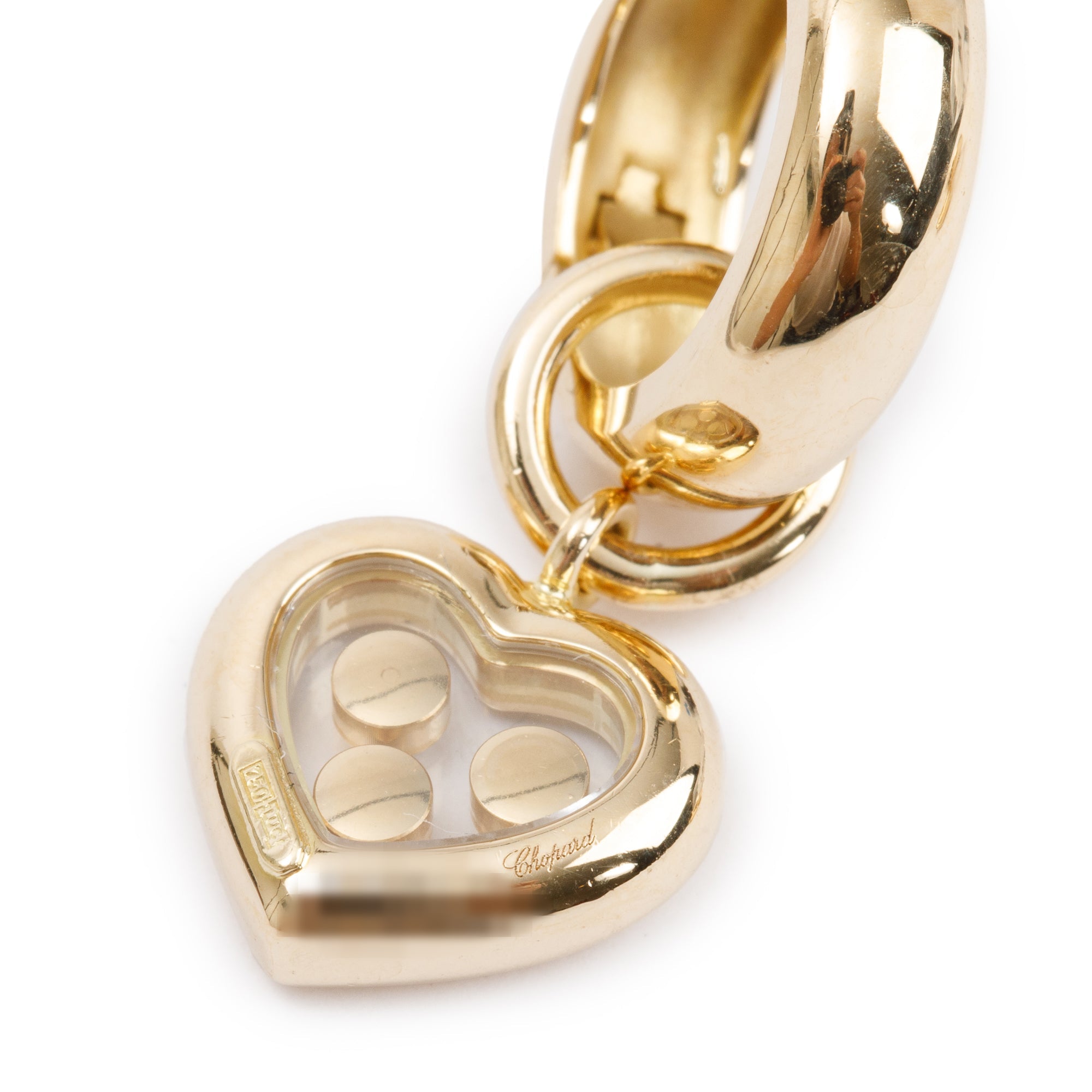 Chopard 18k Yellow Gold Happy Diamond Icons Heart Drop Earrings