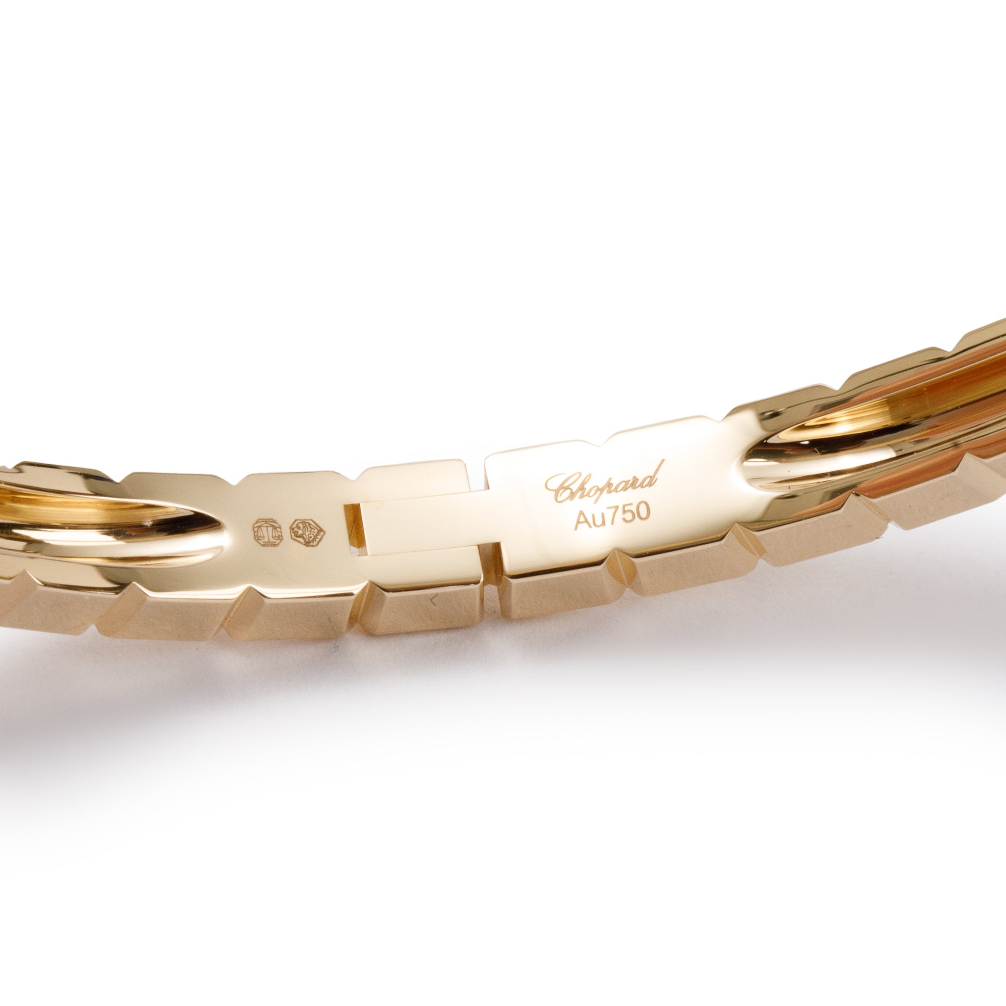 Chopard 18k Yellow Gold Ice Cube Wide Bangle w/ Box & Certificate