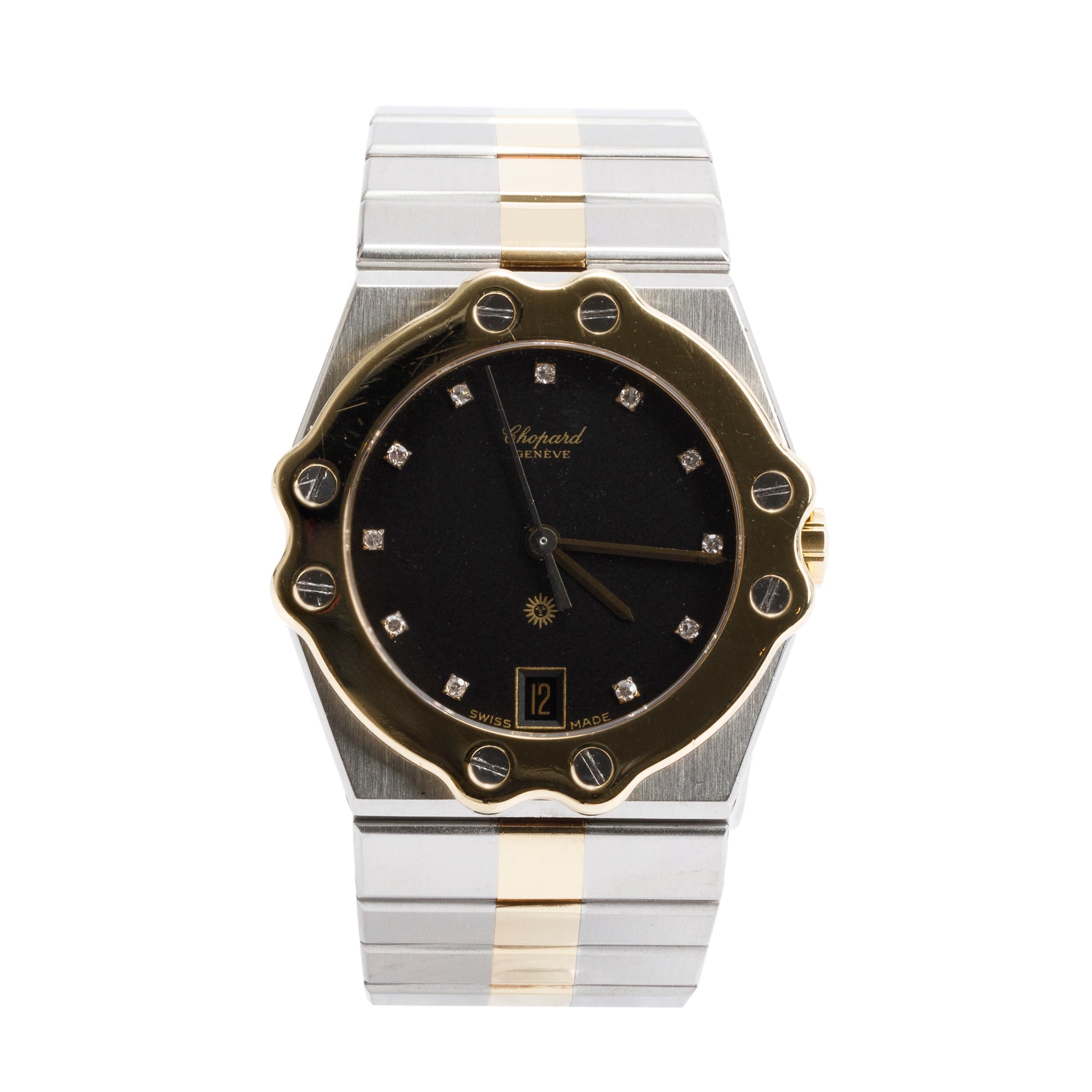 Chopard Stainless Steel & 18k Yellow Gold St.Moritz 32 MM Diamond Dial Watch