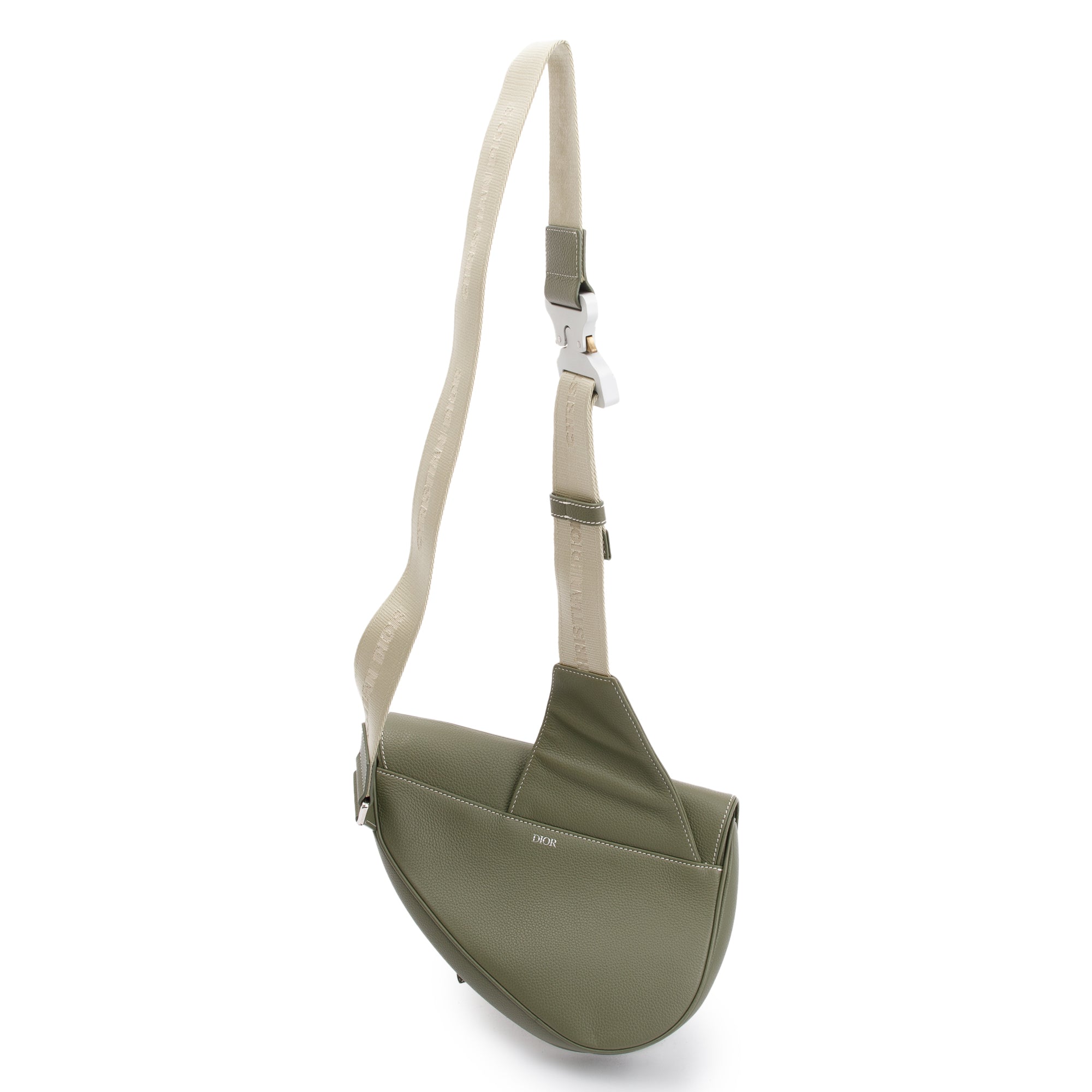 Christian 2020 Dior Green Leather Saddle Bag