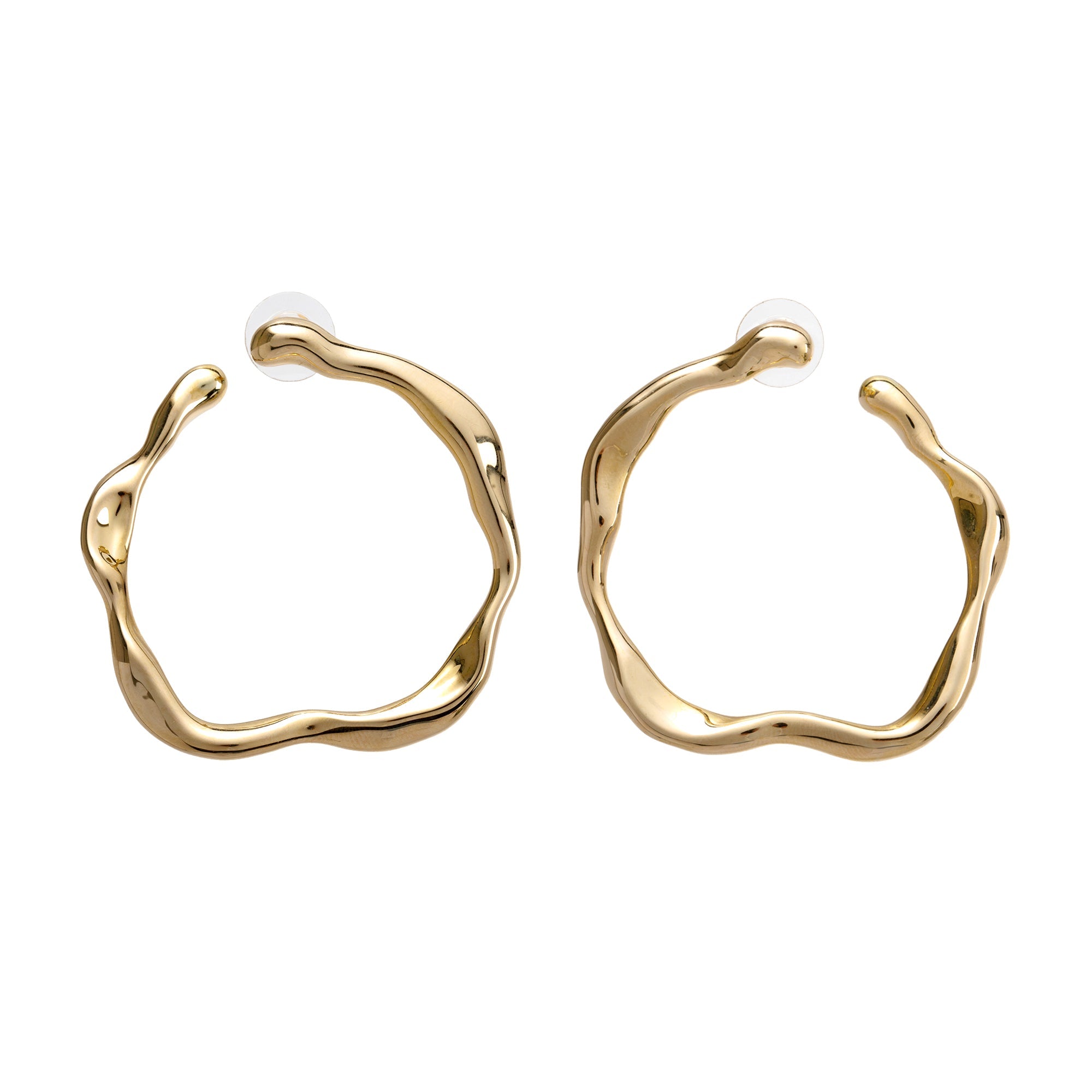 Christian Dior 18k Yellow Gold Nougat Hoop Earrings