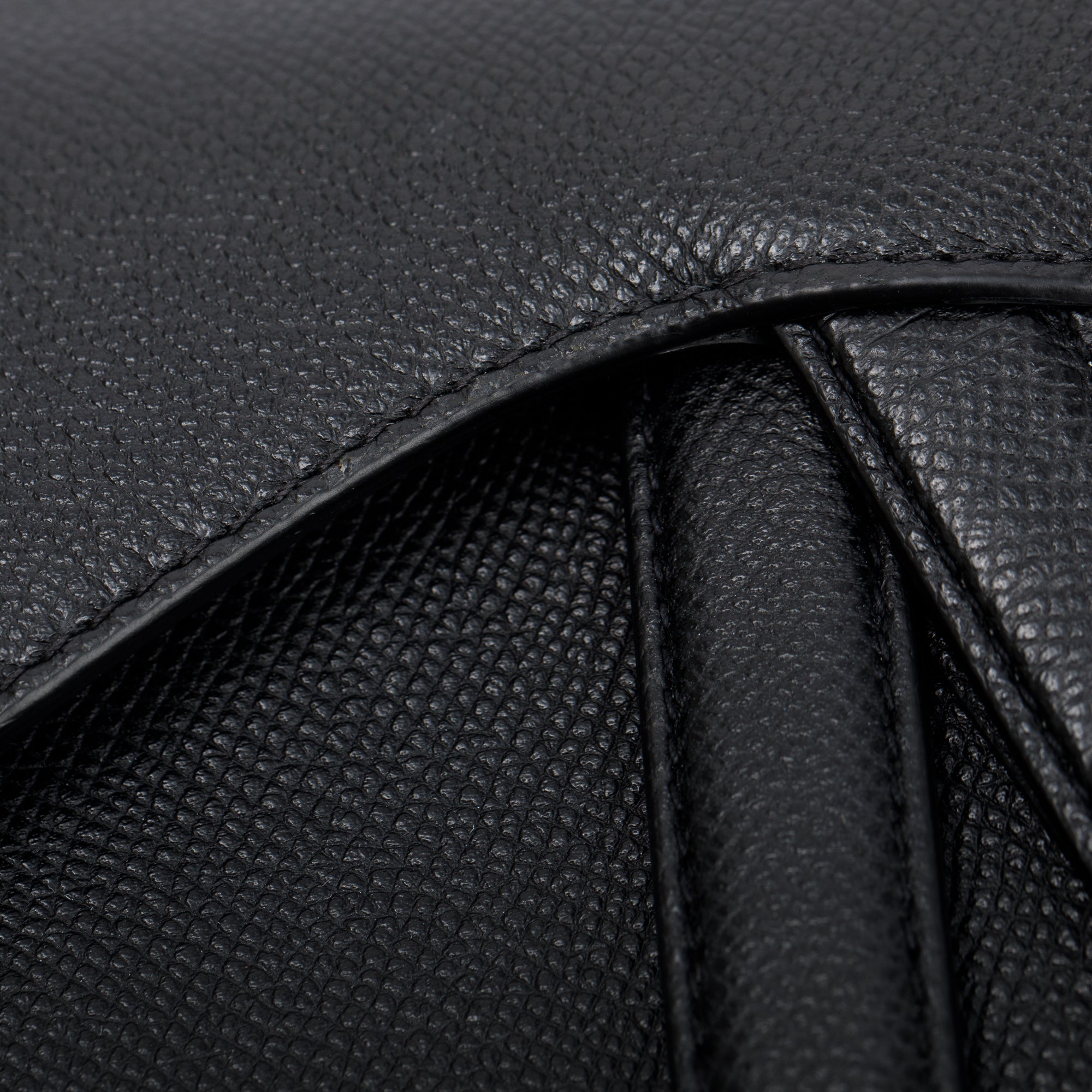 Christian Dior 2020 Black Calfskin Leather Mini Saddle Bag w/ Strap & Box