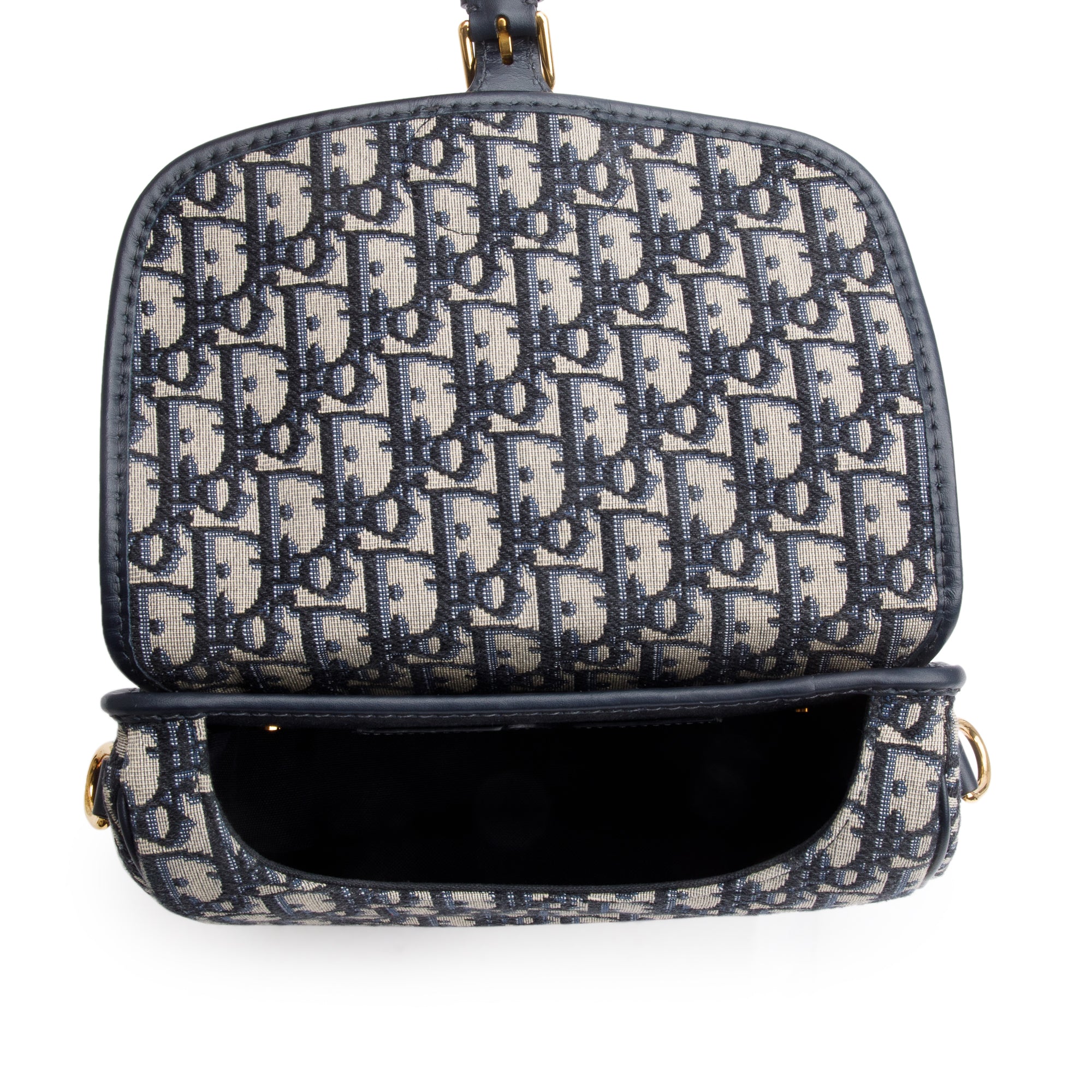 Christian Dior 2020 Blue Oblique Jacquard Medium Bobby Bag w/ Box, Receipt & Authenticity Card