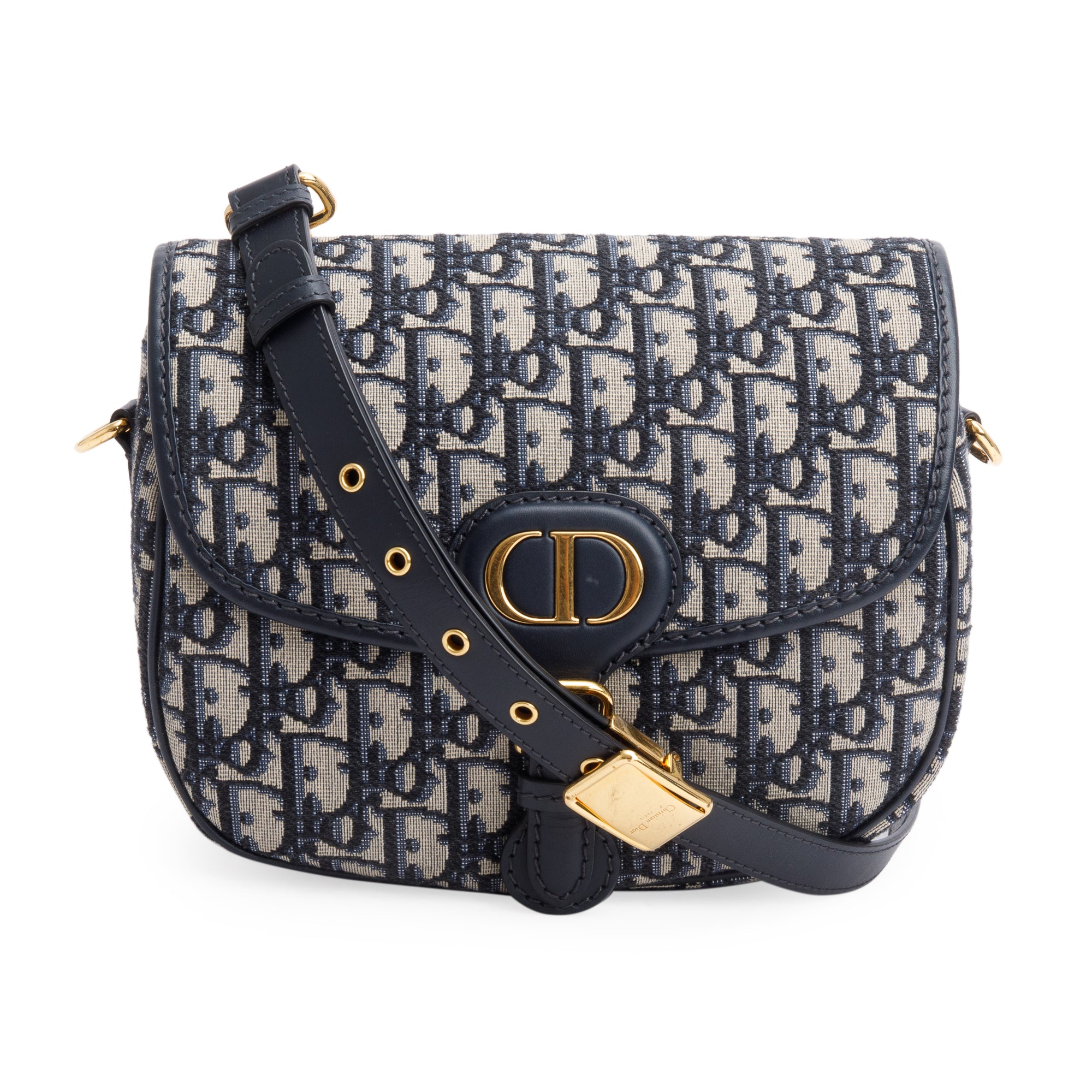 Christian Dior 2020 Blue Oblique Jacquard Medium Bobby Bag w/ Box, Receipt & Authenticity Card