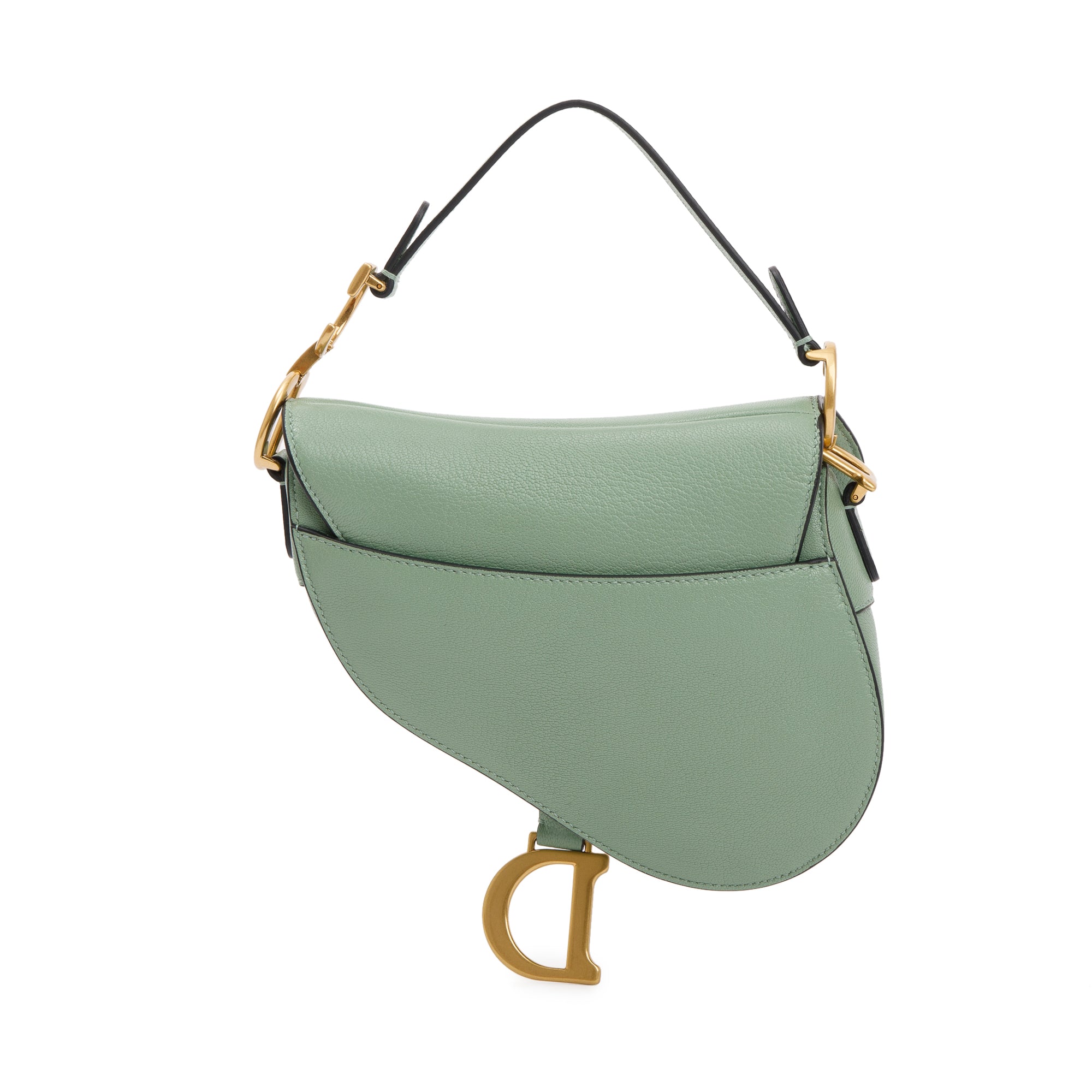 Christian Dior 2020 Green Calfskin Leather Mini Saddle Bag w/ Authenticity Card & Box