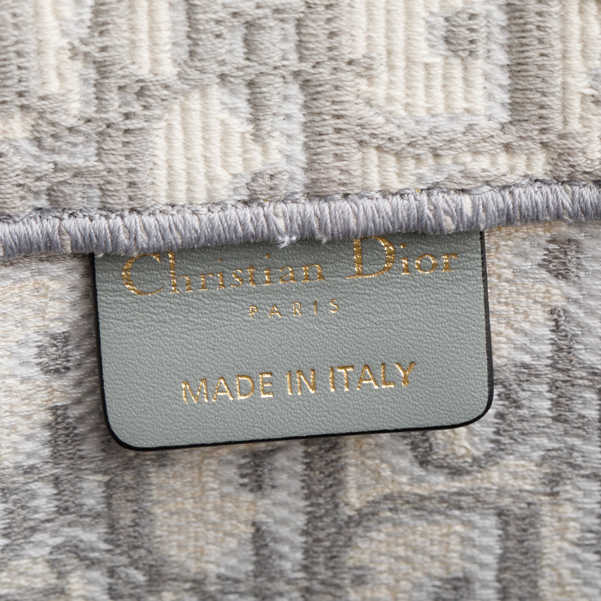 Christian Dior 2020 Grey & Neutral Dior Oblique Embroidery Large Book Tote w/ Box