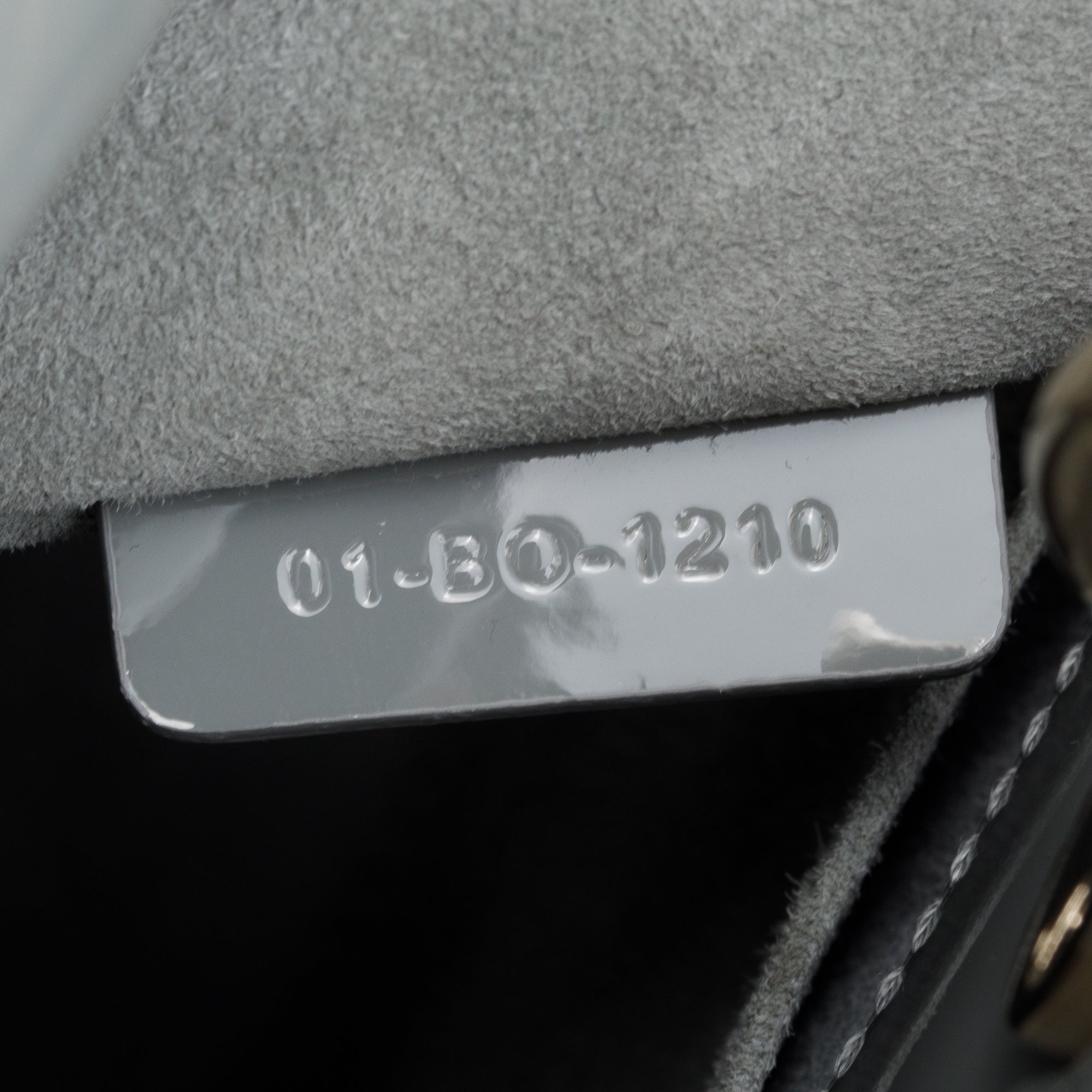 Christian Dior 2020 Grey Patent Cannage Leather Small Lady Dior Bag w/ Box & Authenticity Card