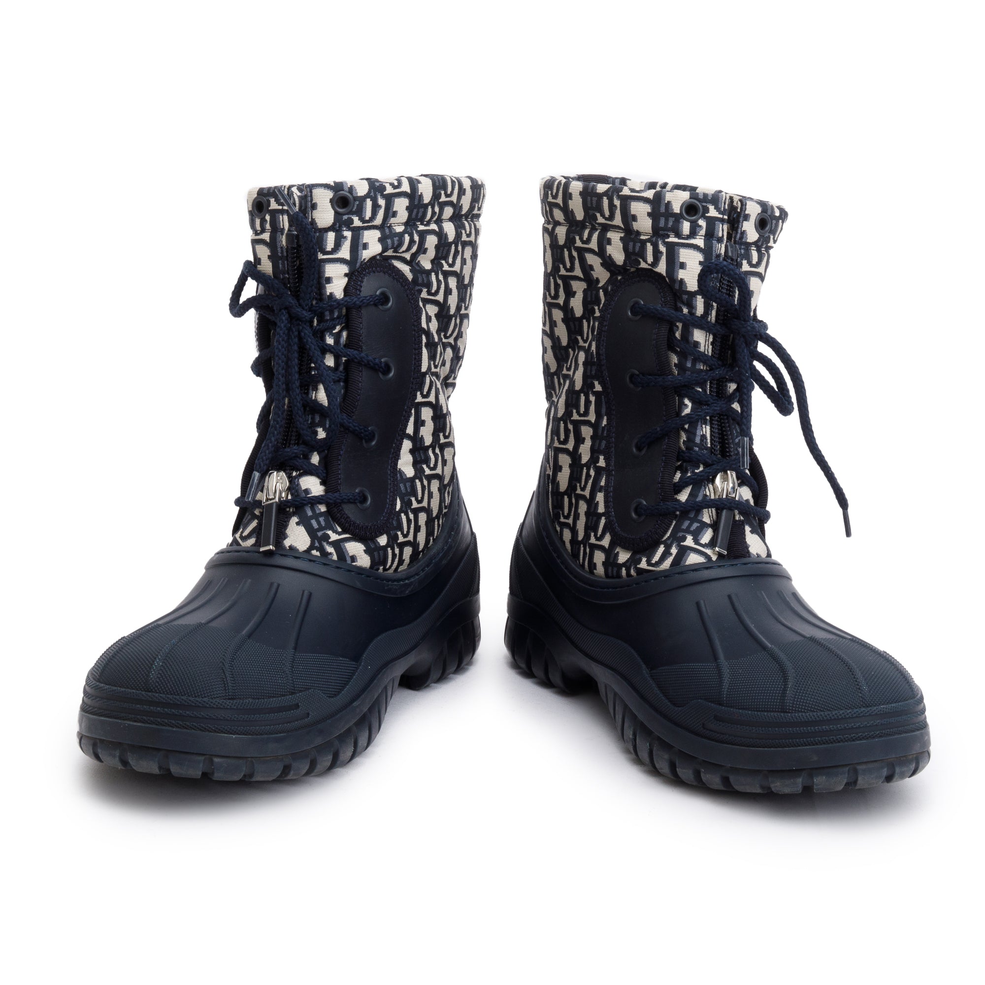 Christian Dior 2020 Navy Oblique Nylon D-Venture Combat Boot, Size 40.5