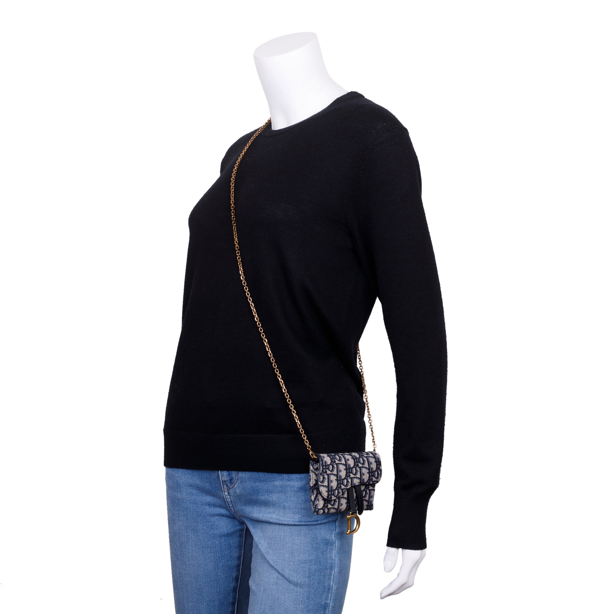 Christian Dior 2020 Oblique Jacquard Nano Saddle Chain Pouch