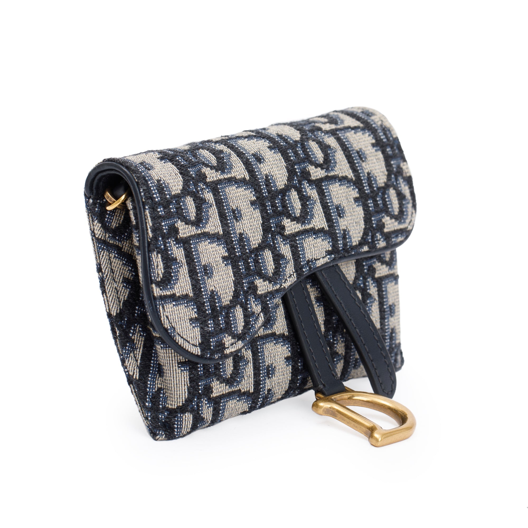 Christian Dior 2020 Oblique Jacquard Nano Saddle Chain Pouch