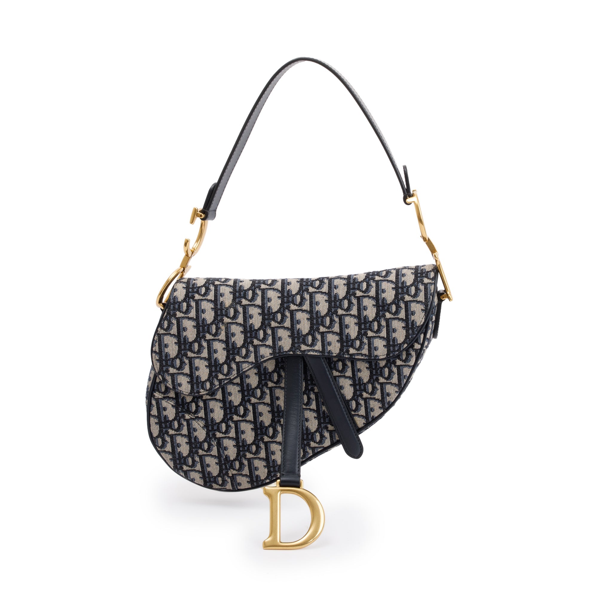 Christian Dior 2020 Oblique Medium Saddle Bag w/ Authenticity Card