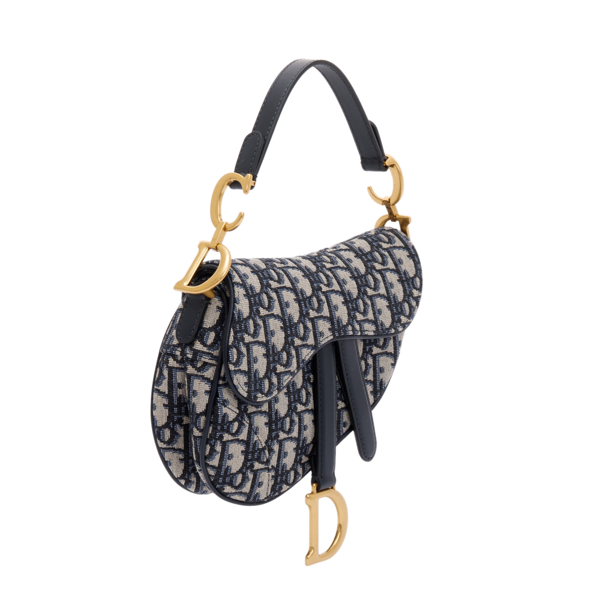 Christian Dior 2020 Oblique Mini Saddle Bag w/ Shoulder Strap