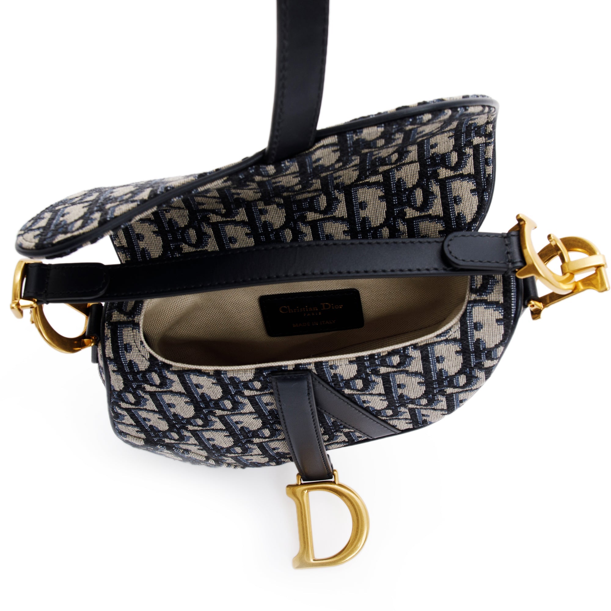 Christian Dior 2020 Oblique Mini Saddle Bag w/ Shoulder Strap