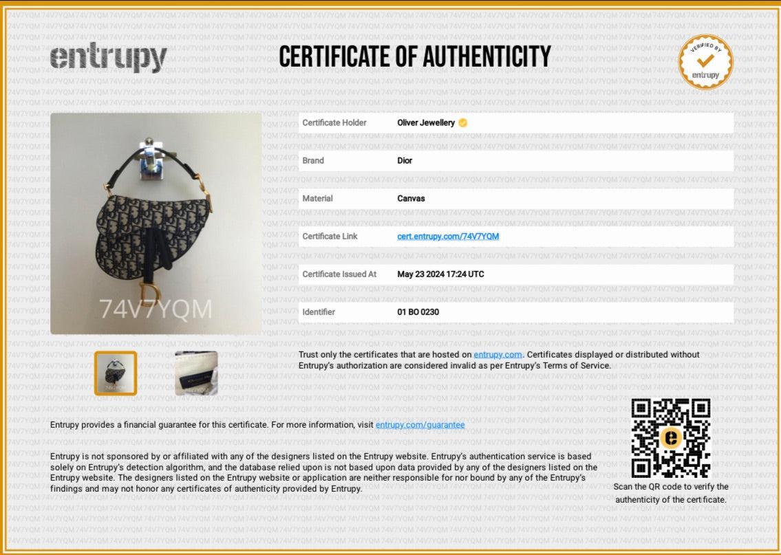 Christian Dior 2020 Oblique Mini Saddle Bag w/ Shoulder Strap w/ Box