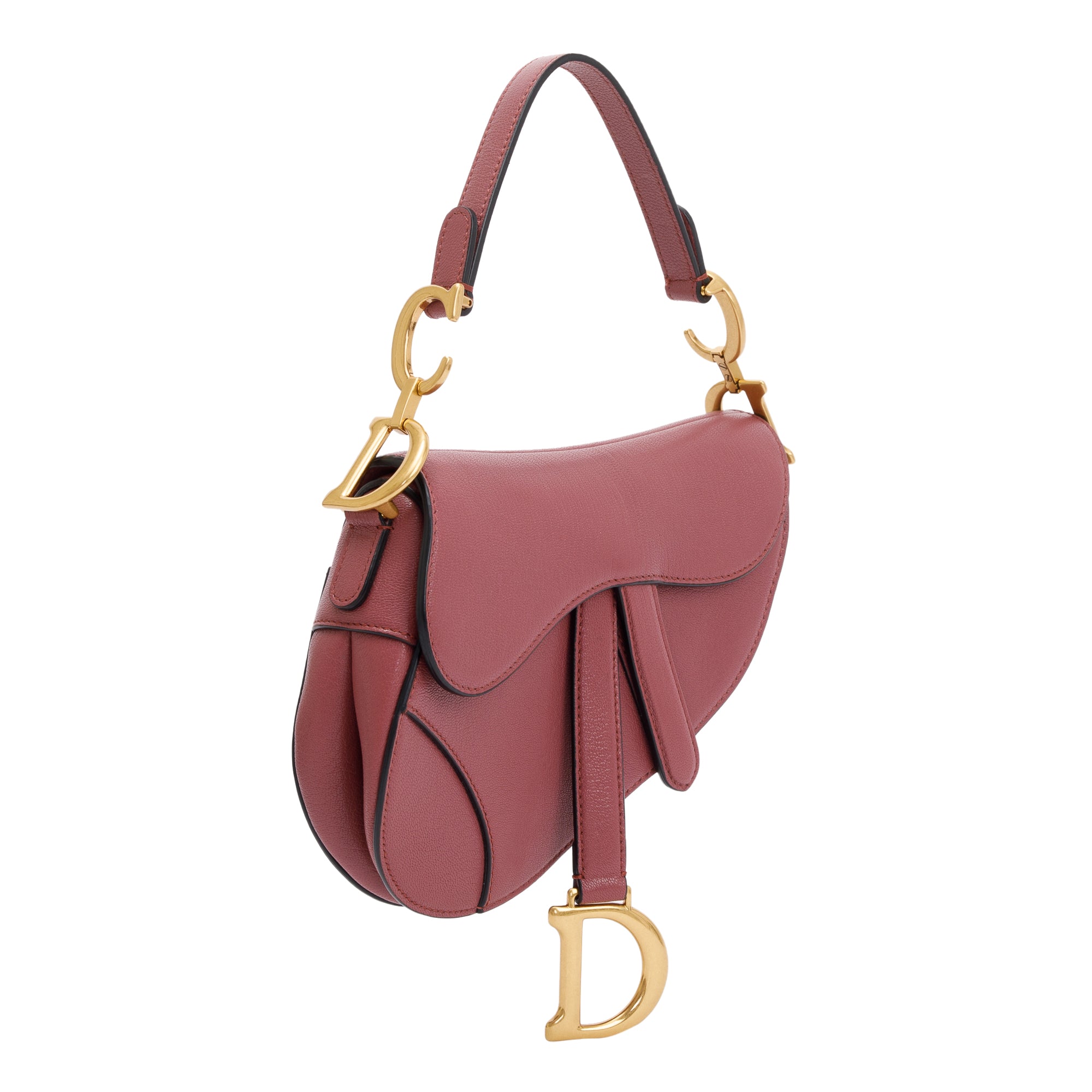 Christian Dior 2020 Pink Calfskin Leather Mini Saddle Bag w/ Authenticity Card