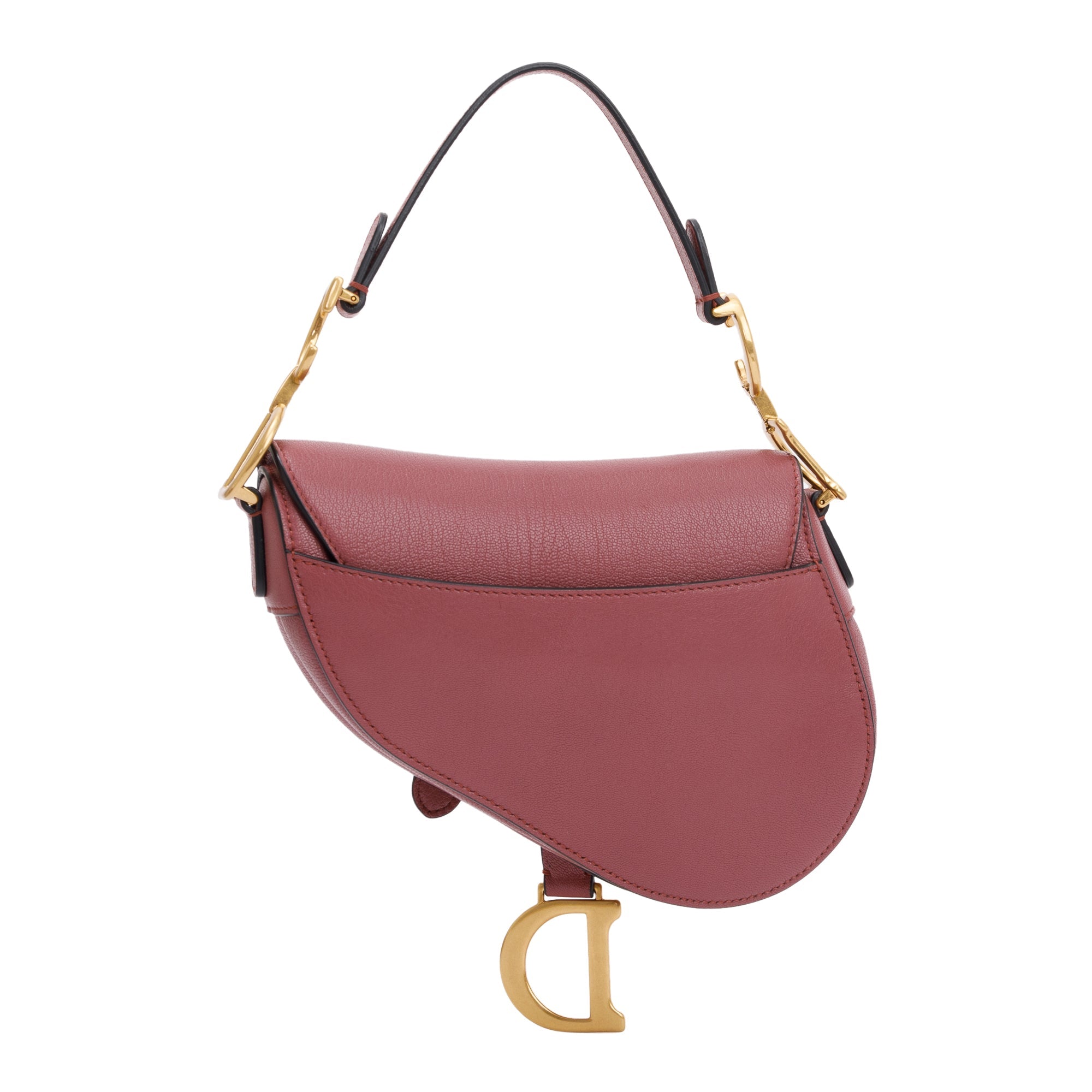 Christian Dior 2020 Pink Calfskin Leather Mini Saddle Bag w/ Authenticity Card