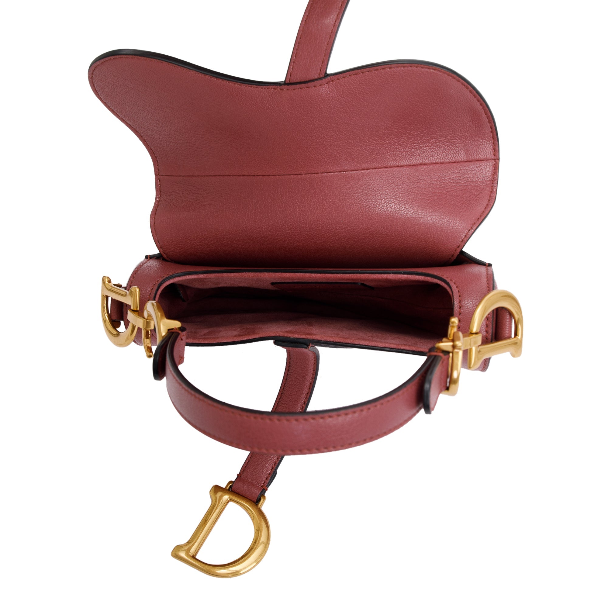 Christian Dior 2020 Pink Calfskin Leather Mini Saddle Bag w/ Authenticity Card