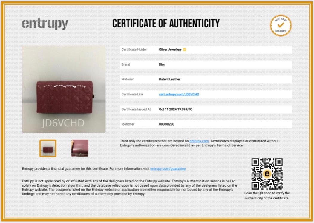 Christian Dior 2020 Pink Cannage Patent Leather Lady Dior Chain Pouch w/ Inserts