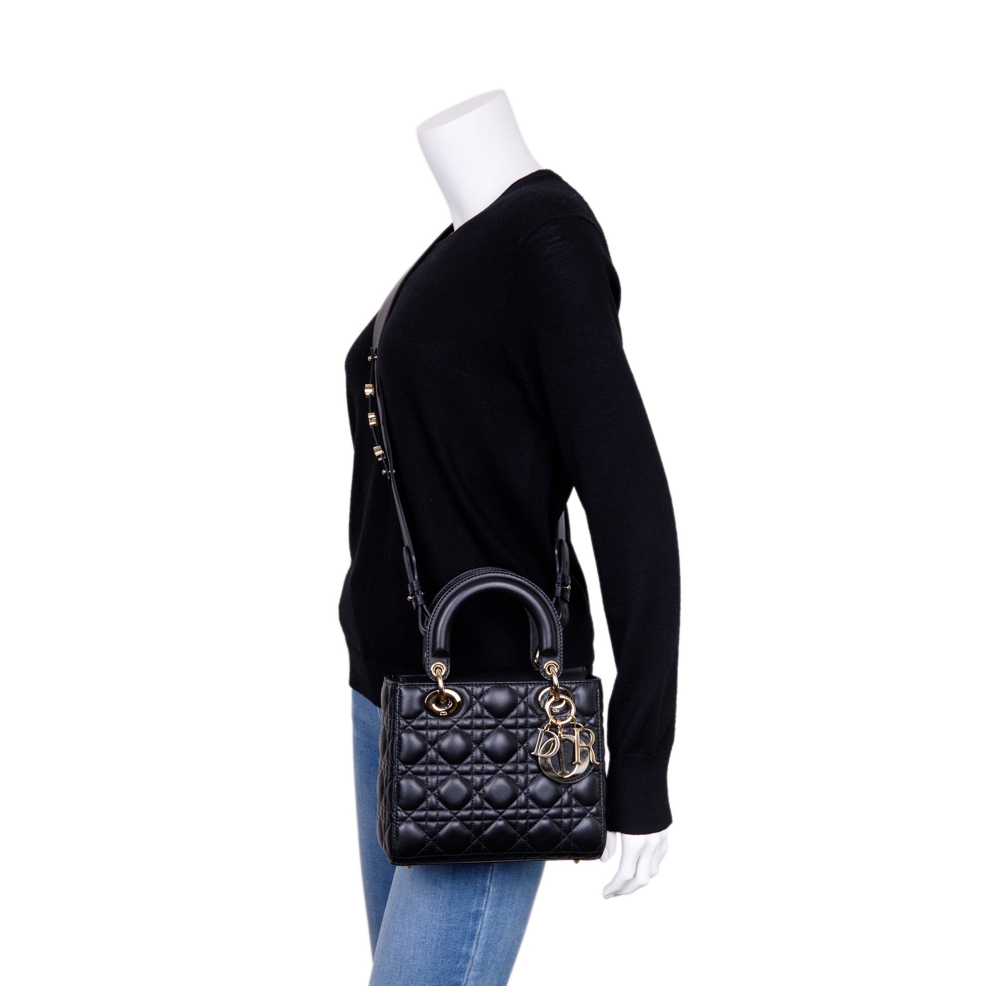 Christian Dior 2020 Small Black Lady Dior Bag w/ Box