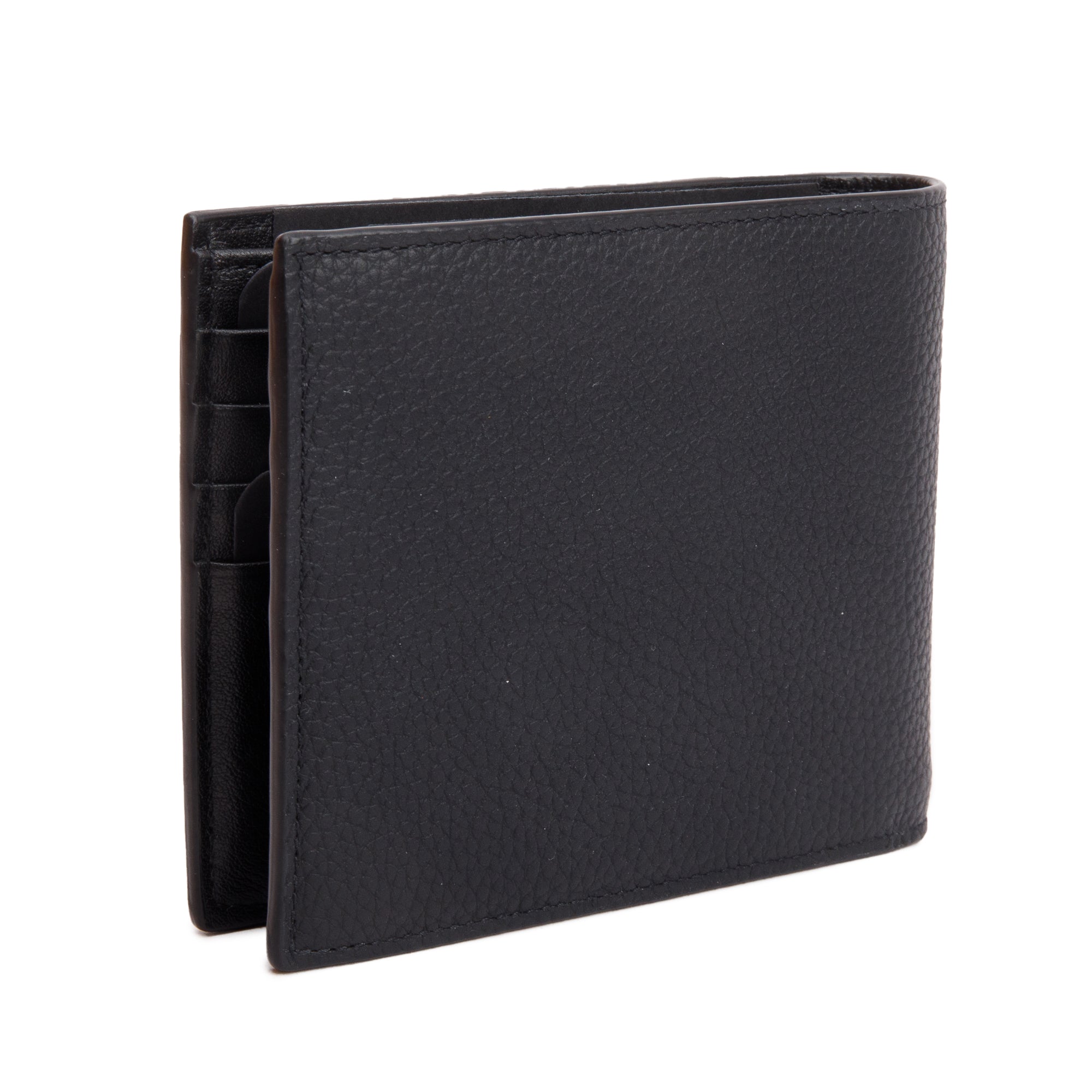 Christian Dior 2021 Black Grained Leather CD Icon Bifold Wallet w/ Box