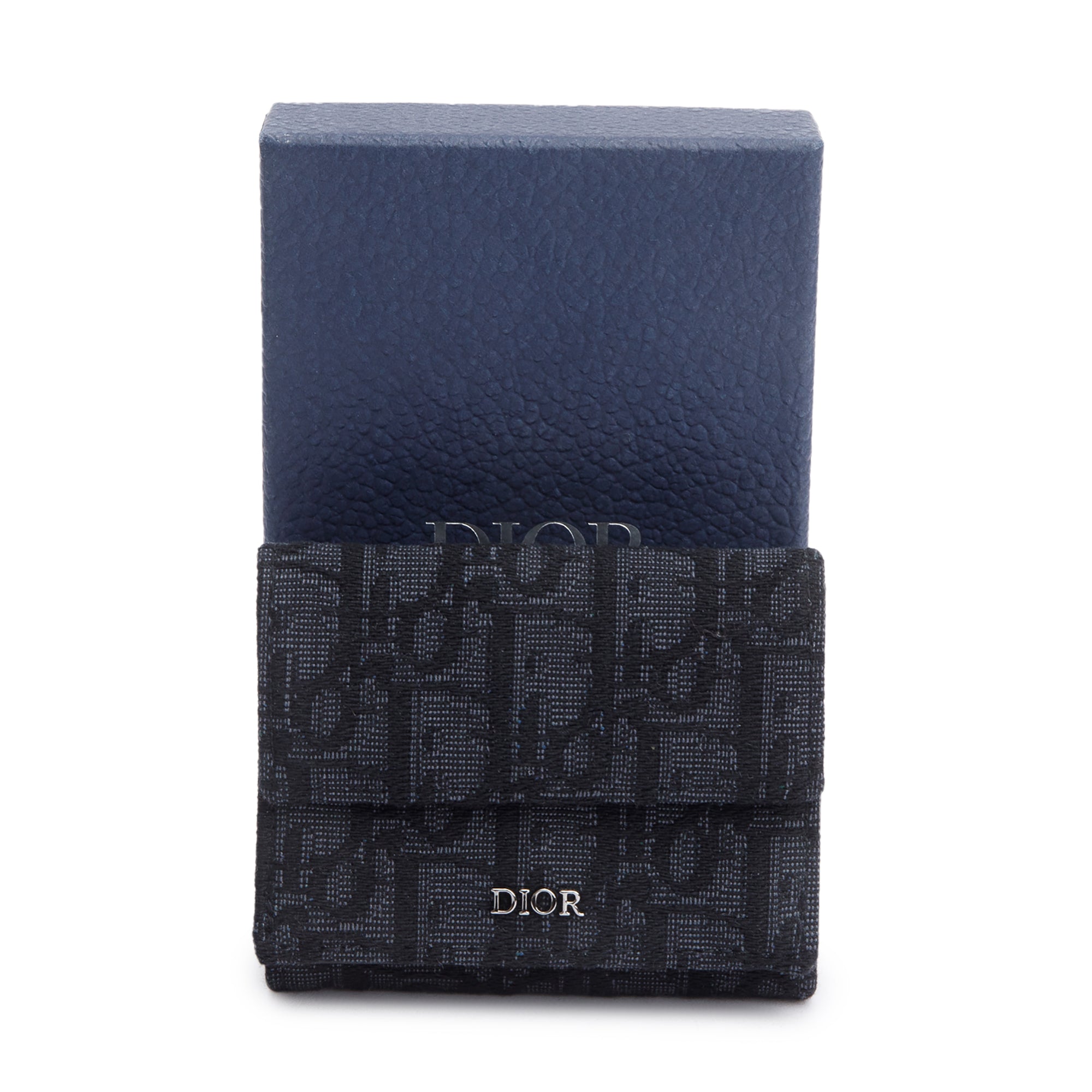 Christian Dior 2021 Black Oblique Trifold Compact Wallet w/ Box & Authenticity Card