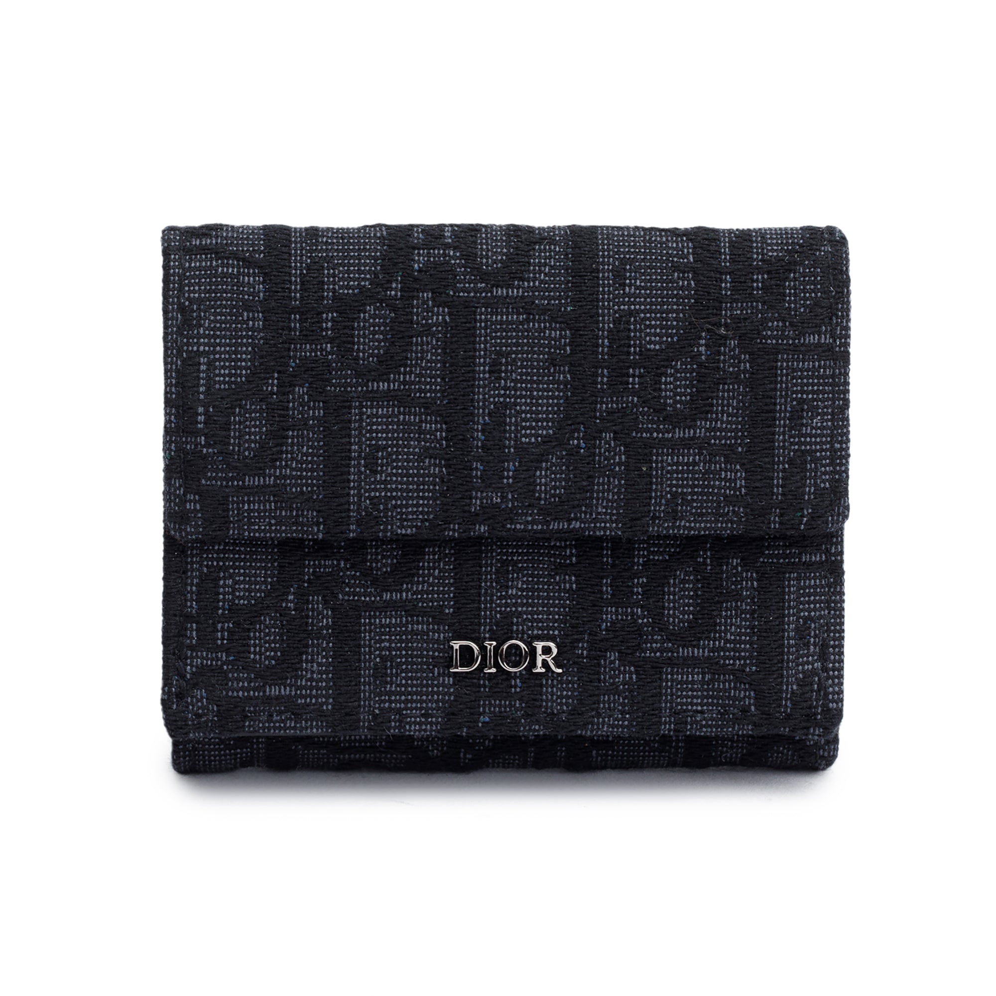 Christian Dior 2021 Black Oblique Trifold Compact Wallet w/ Box & Authenticity Card