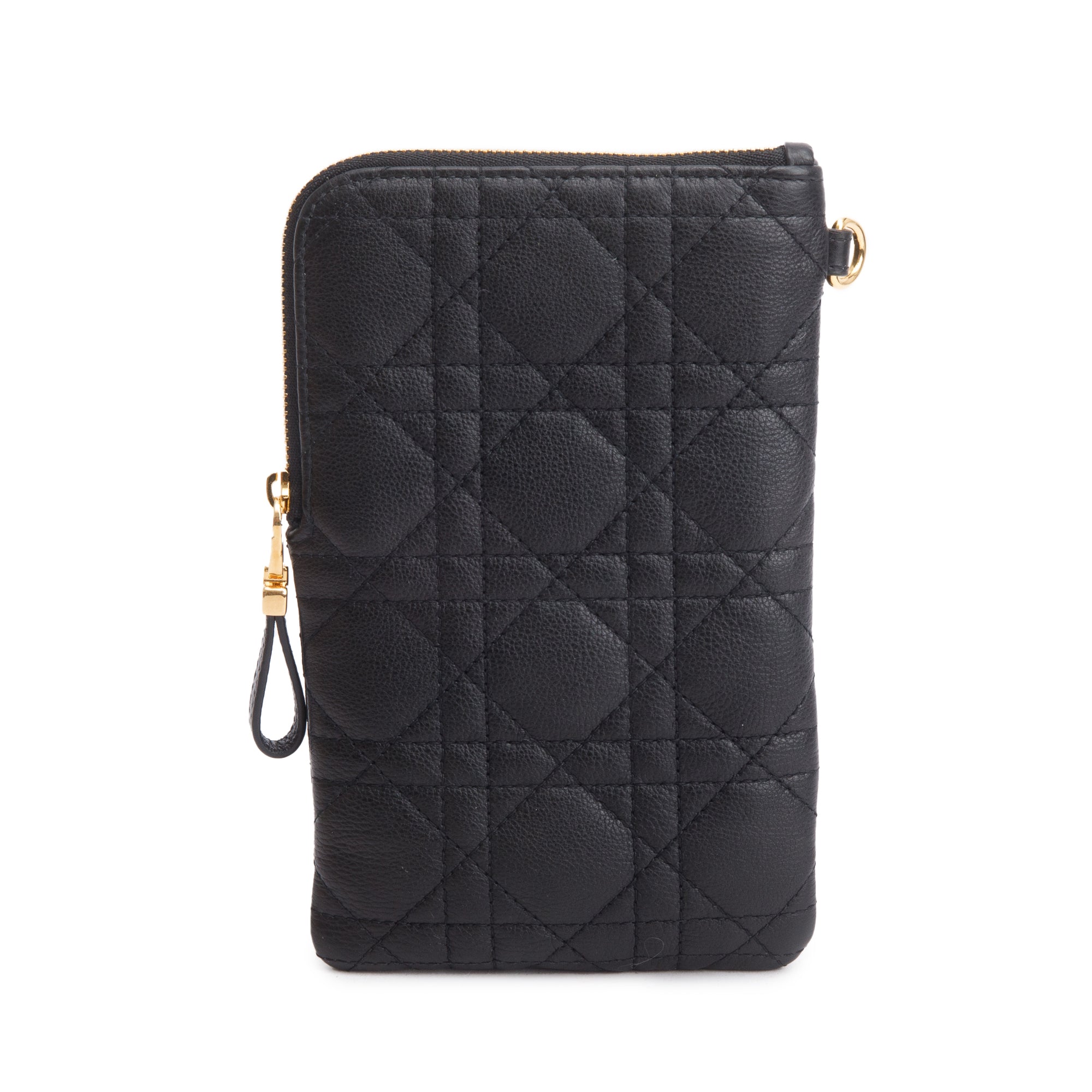 Christian Dior 2021 Black Quilted Leather Caro Multifunctional Pouch w/ Box