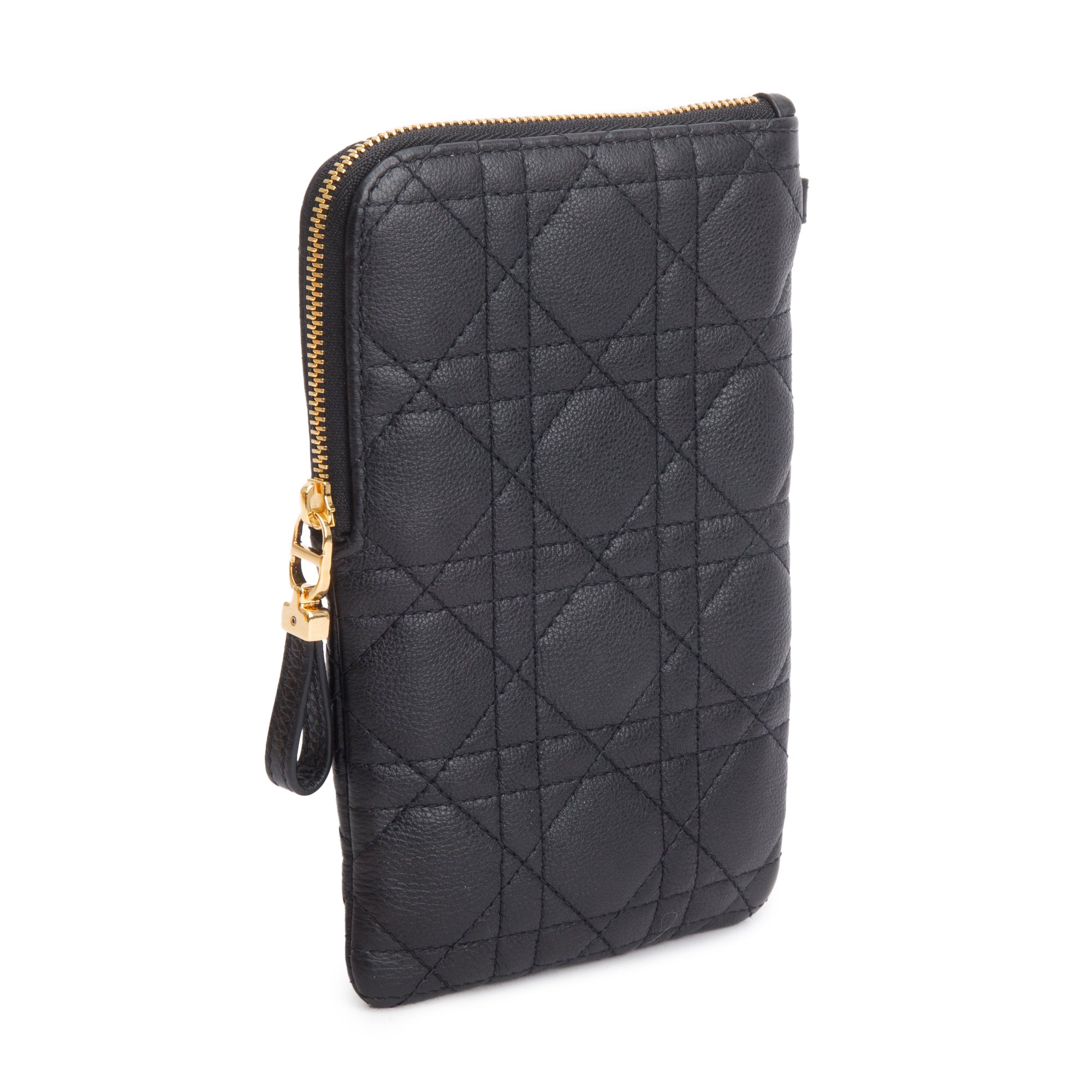 Christian Dior 2021 Black Quilted Leather Caro Multifunctional Pouch w/ Box