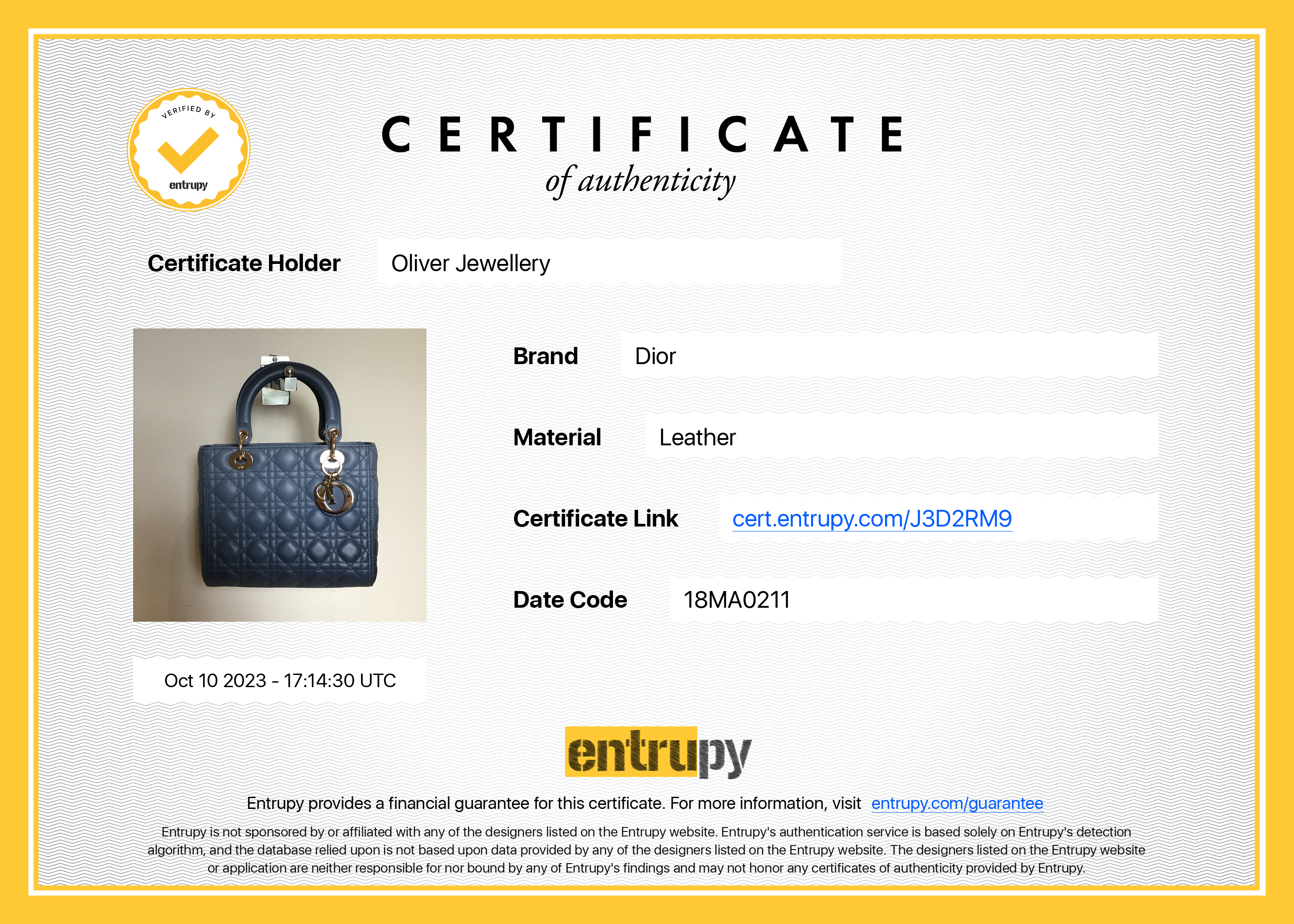 Christian Dior 2021 Blue Gradient Leather Medium Lady Dior Bag w/ Strap