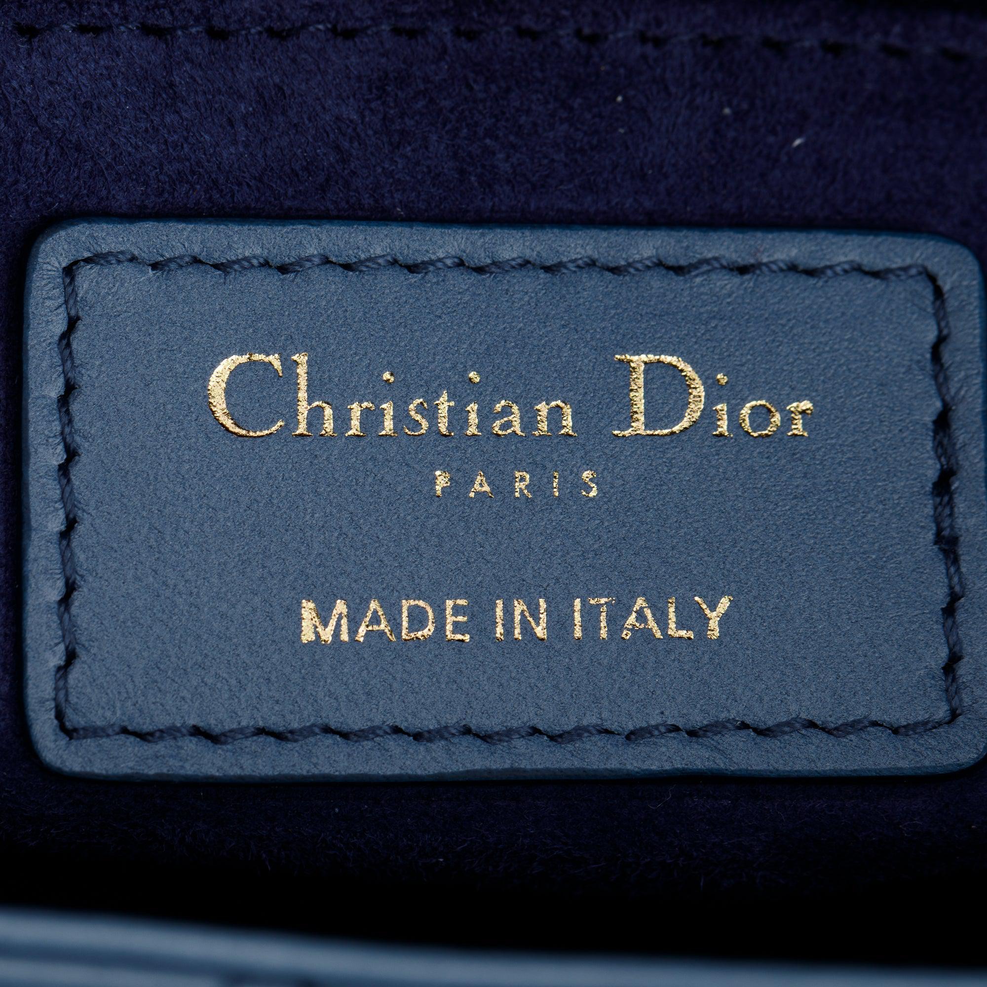 Christian Dior 2021 Blue Gradient Leather Medium Lady Dior Bag w/ Strap