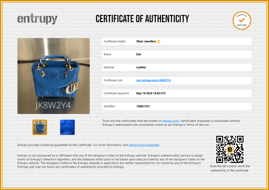 Christian Dior 2021 Blue Leather Micro Lady Dior Bag w/ Box