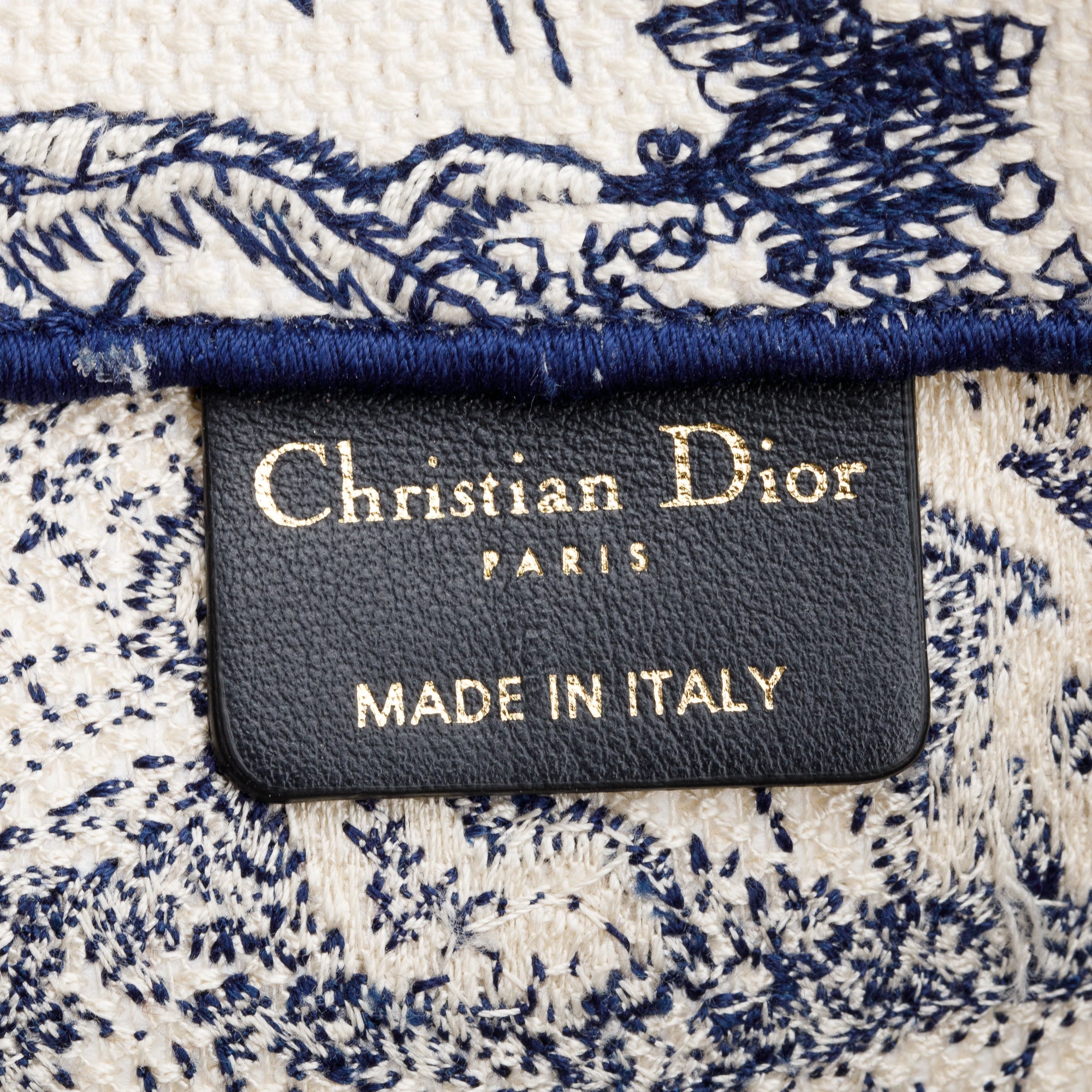 Christian Dior 2021 Ecru and Blue Toile De Juy Dioriviera Embroidery Medium Book Tote w/ Authenticity Card