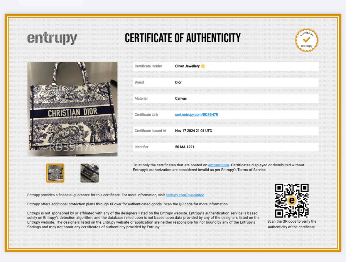 Christian Dior 2021 Ecru and Blue Toile De Juy Dioriviera Embroidery Medium Book Tote w/ Authenticity Card