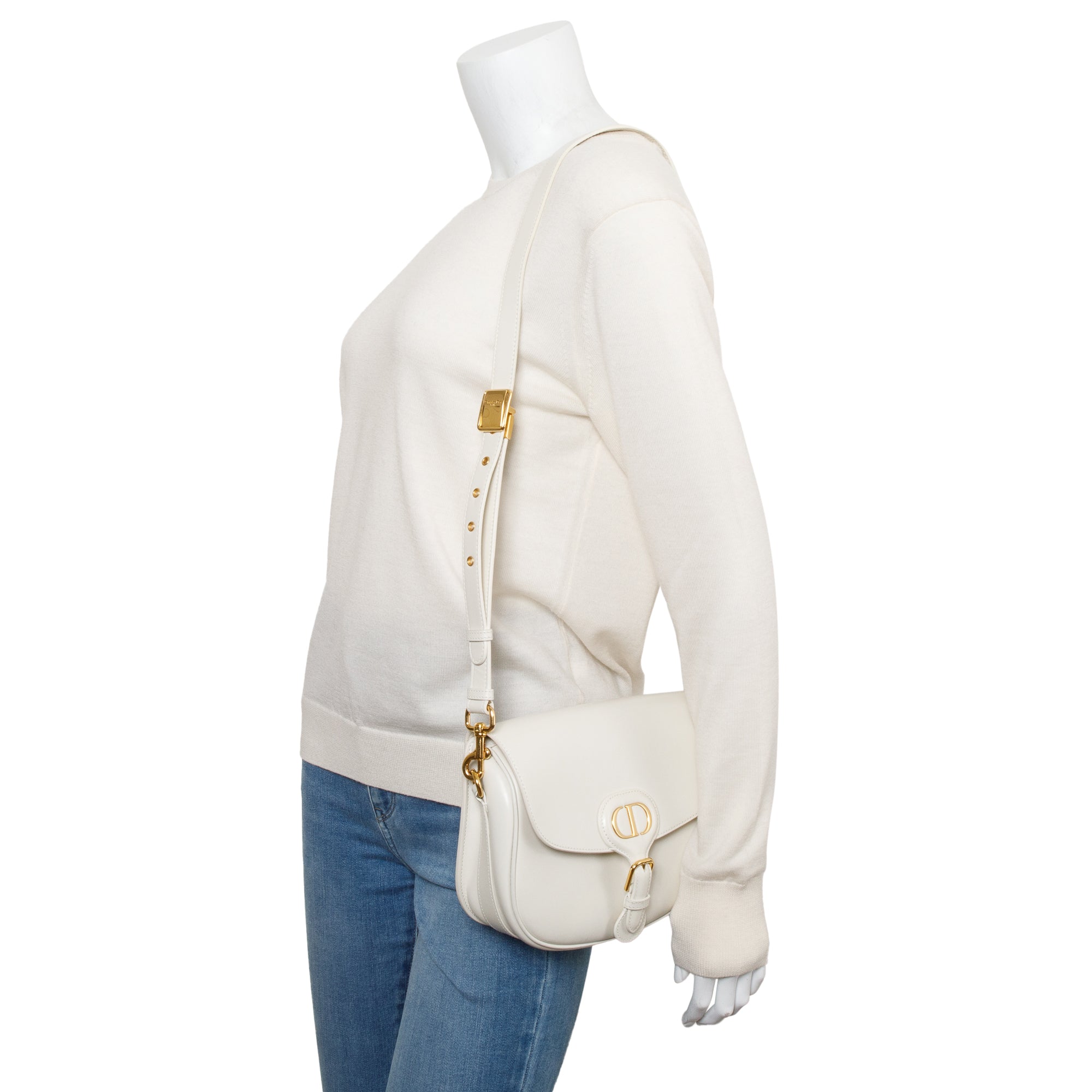 Christian Dior 2021 Latte Box Leather Medium Bobby Bag