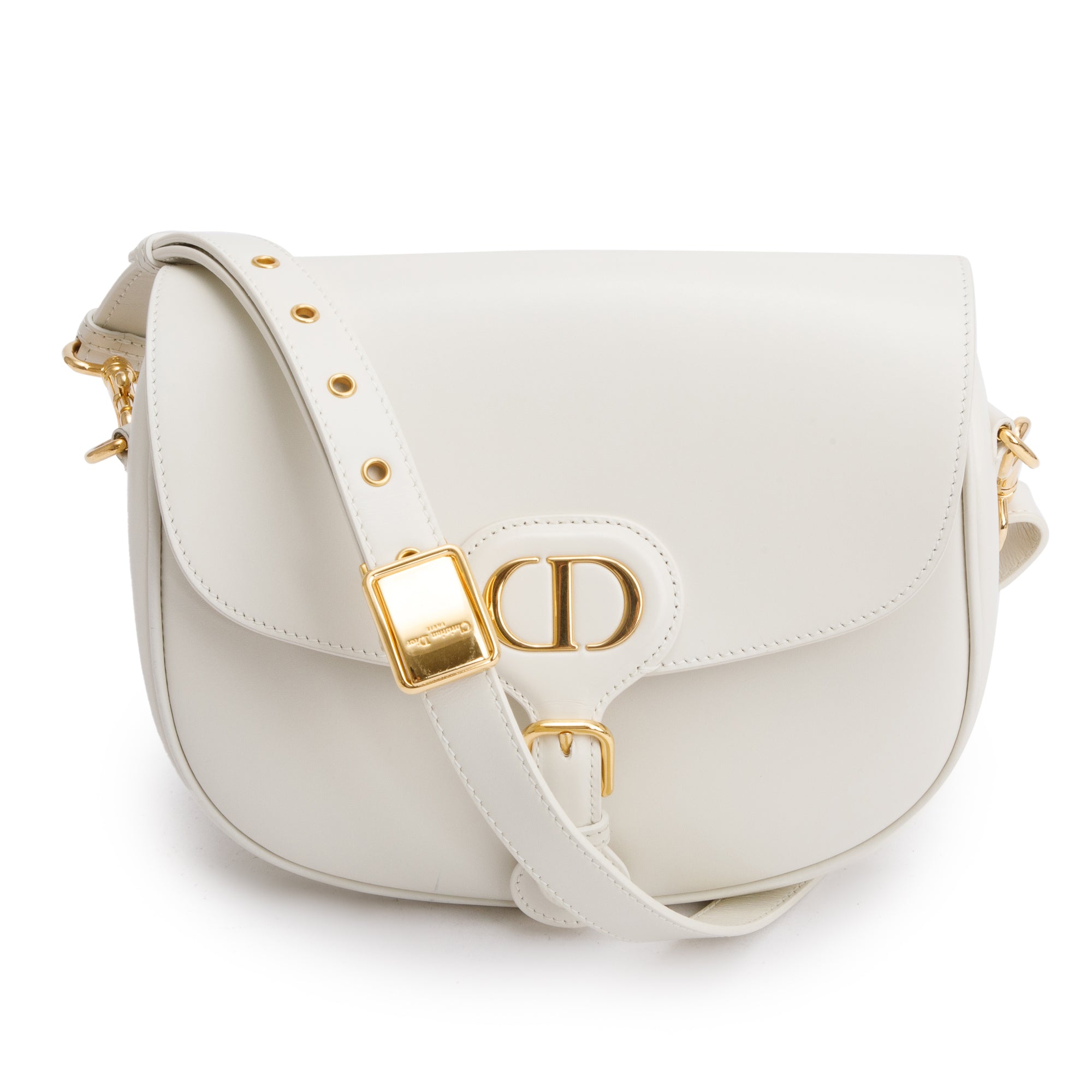 Christian Dior 2021 Latte Box Leather Medium Bobby Bag